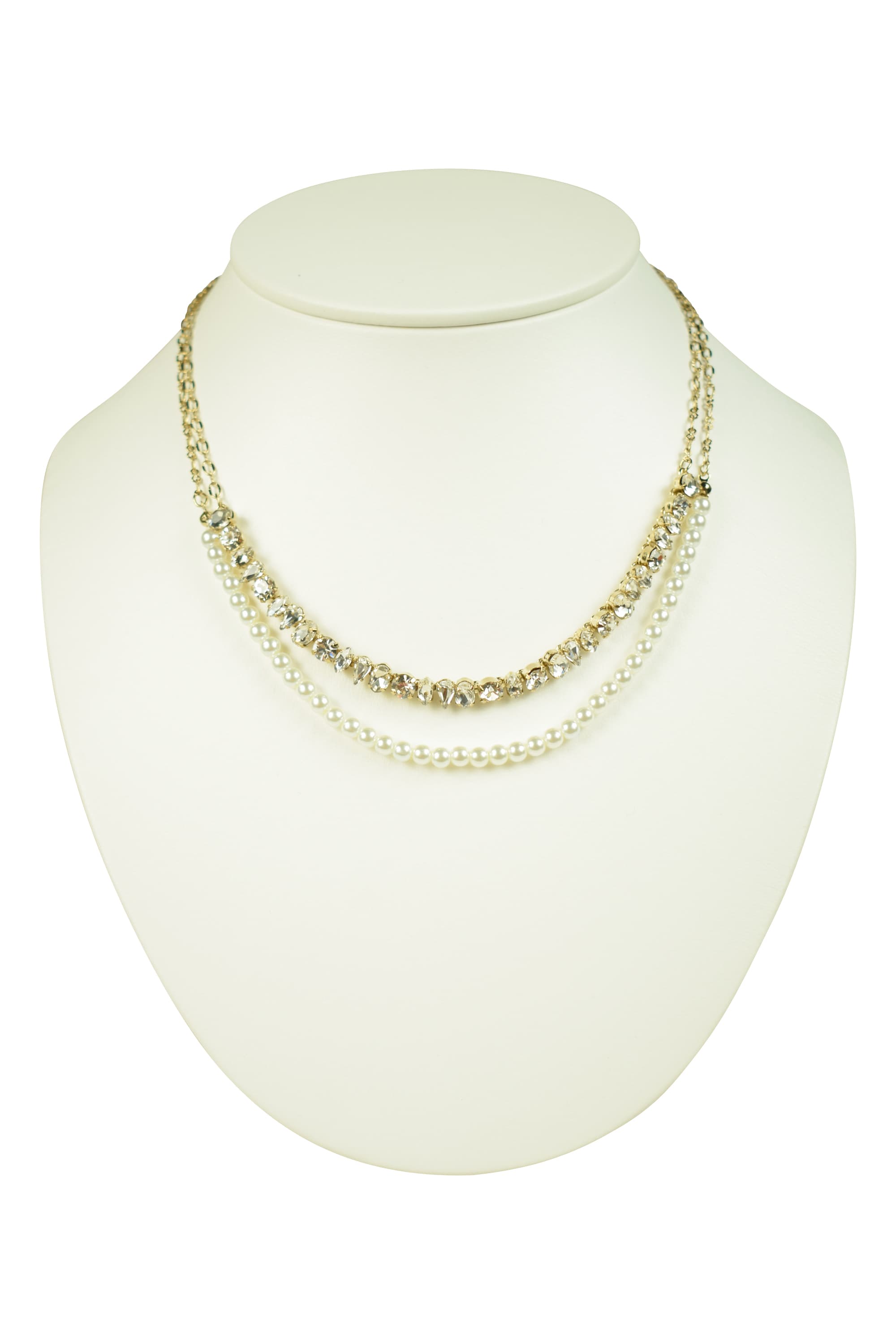 パール＆マルチクリスタルゴールドネックレス