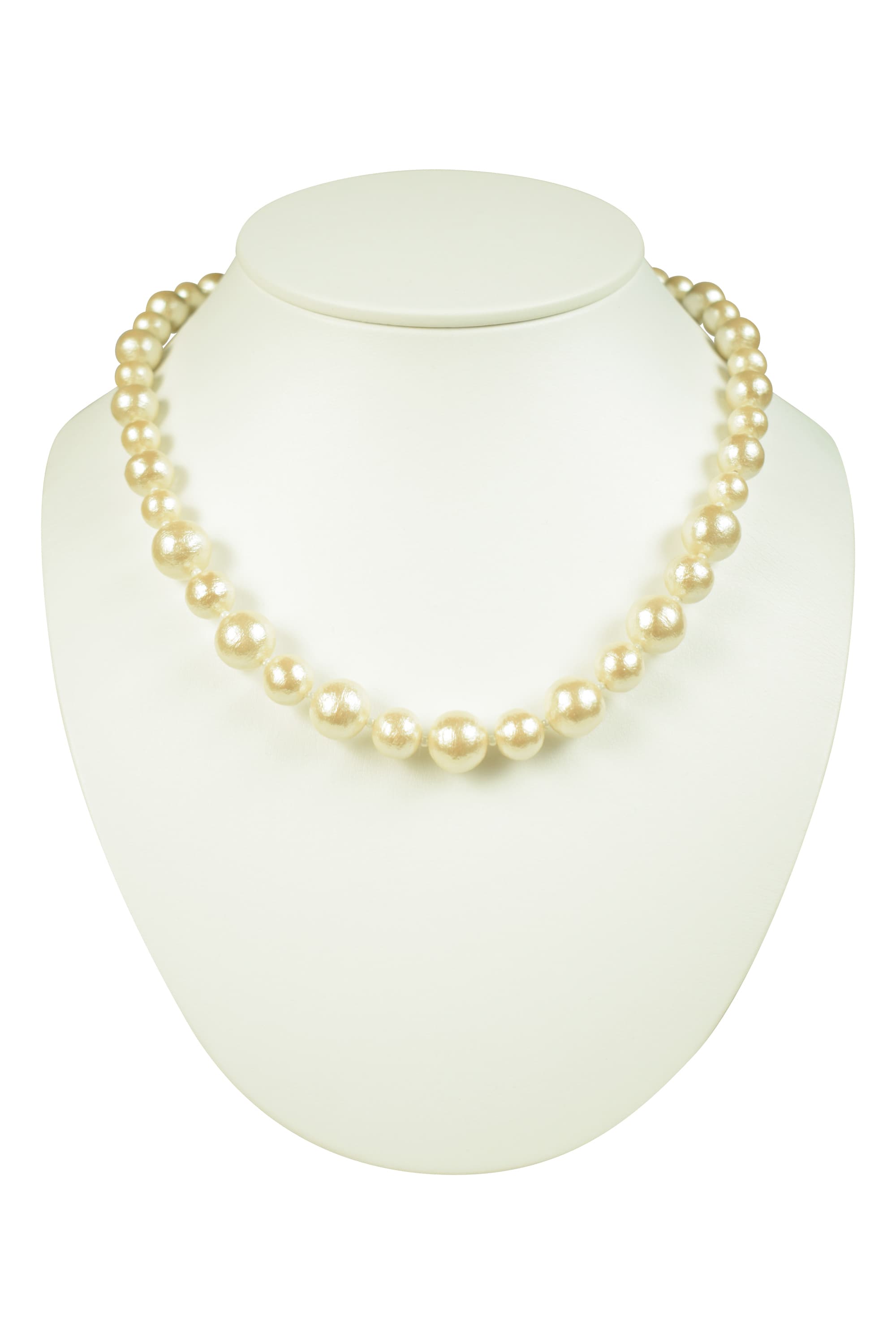 一連シンプルコットンパールネックレス