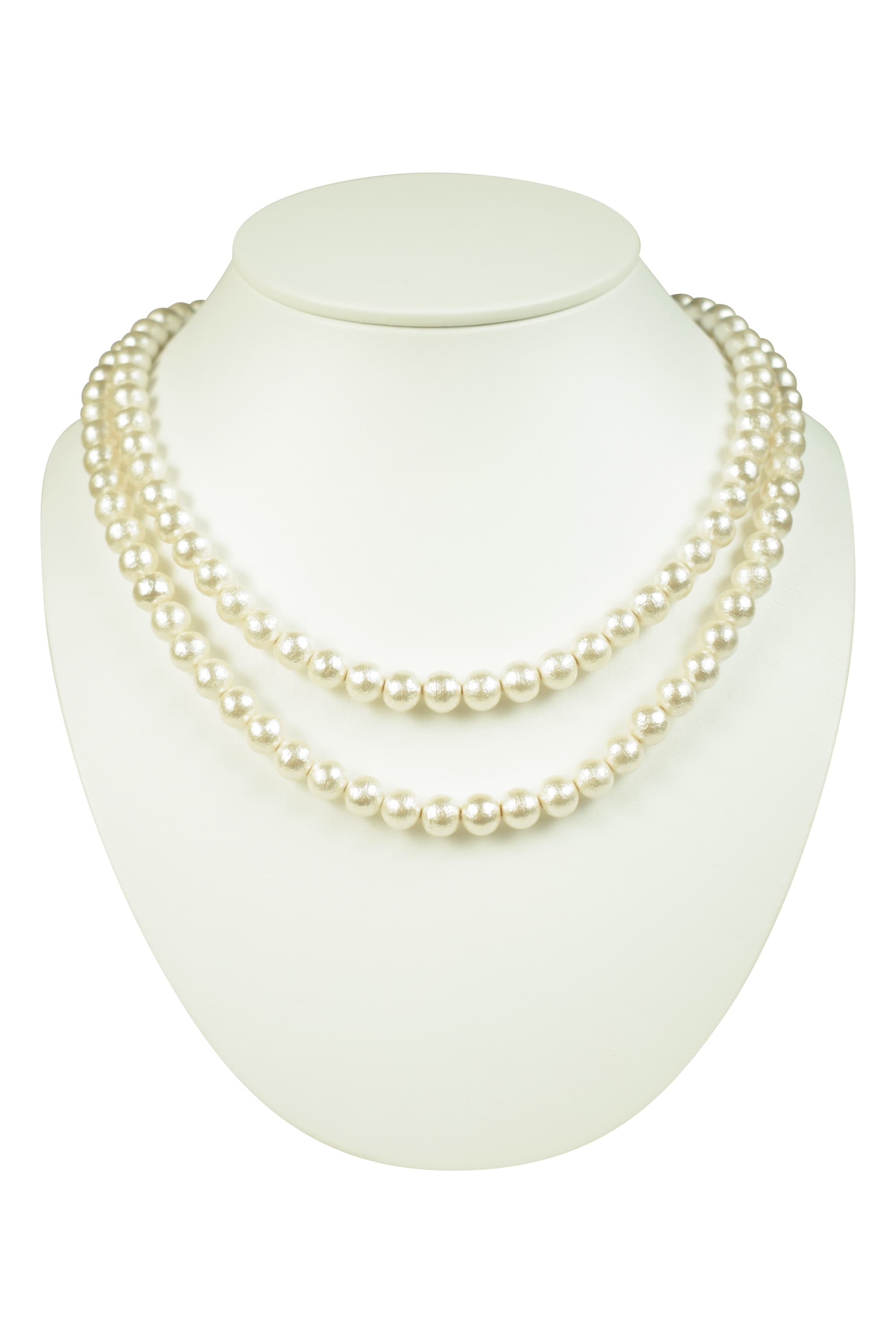 コットンパールロングネックレス