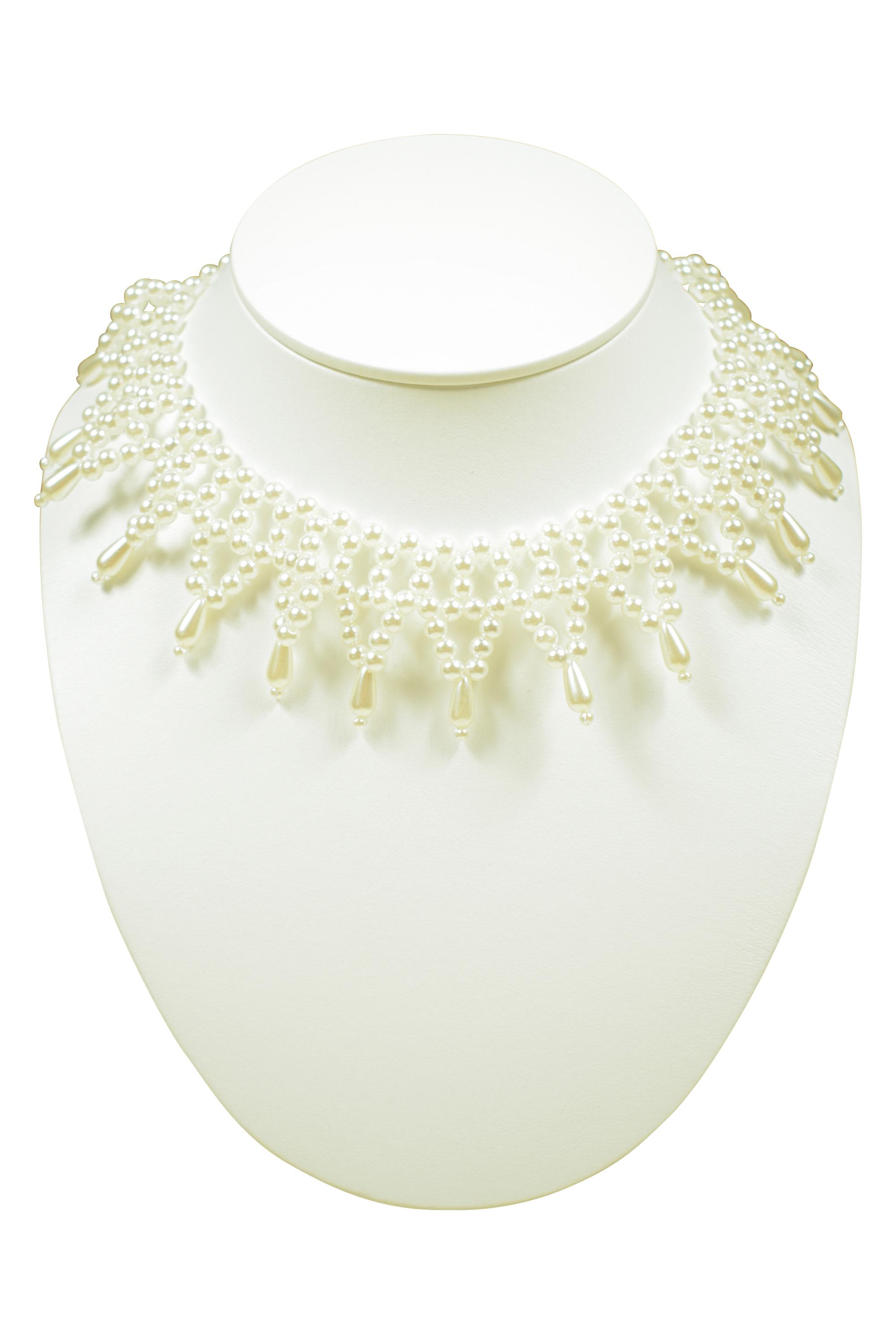 パールつけ襟風ネックレス