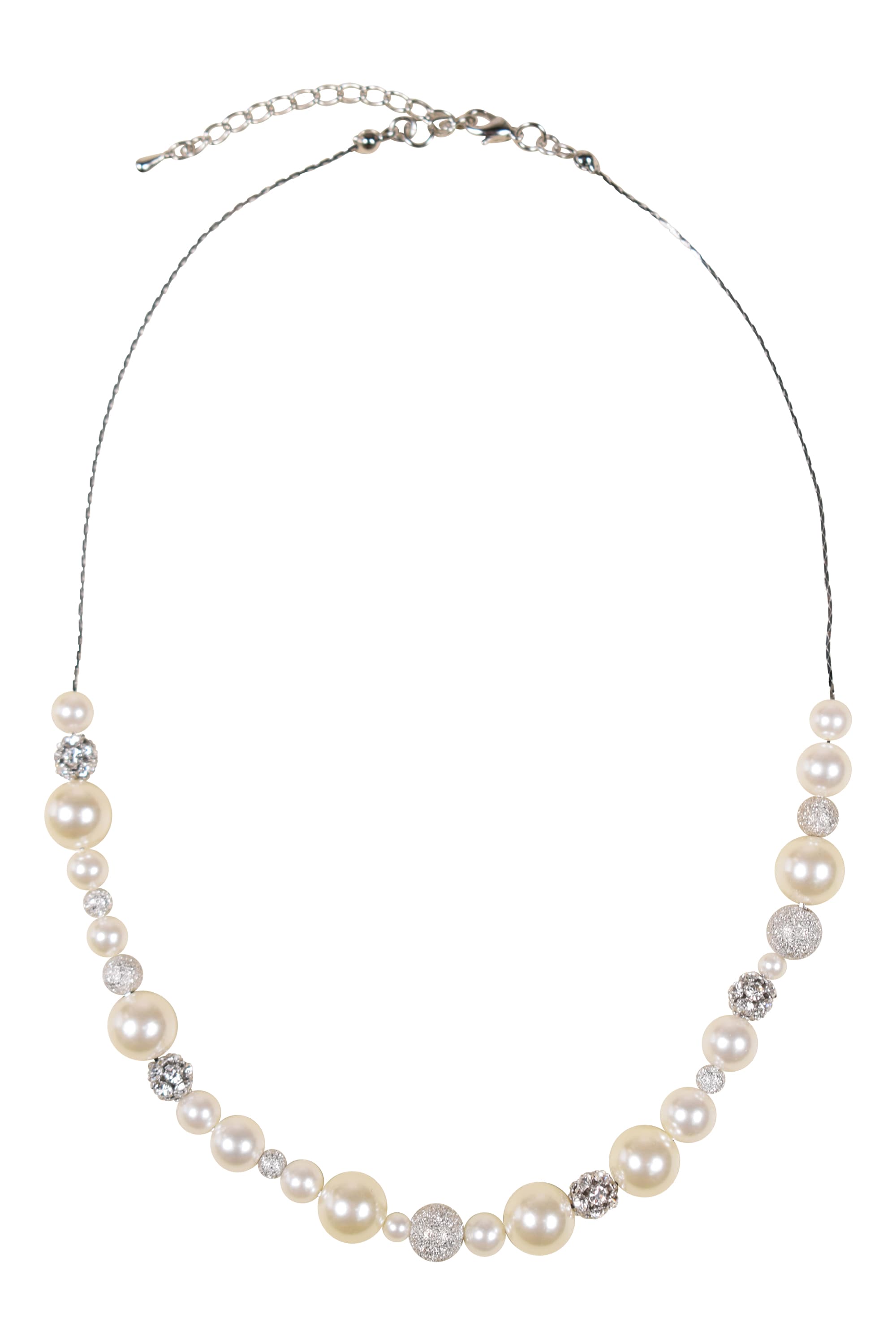 ２連アクセントボールシルバーネックレス