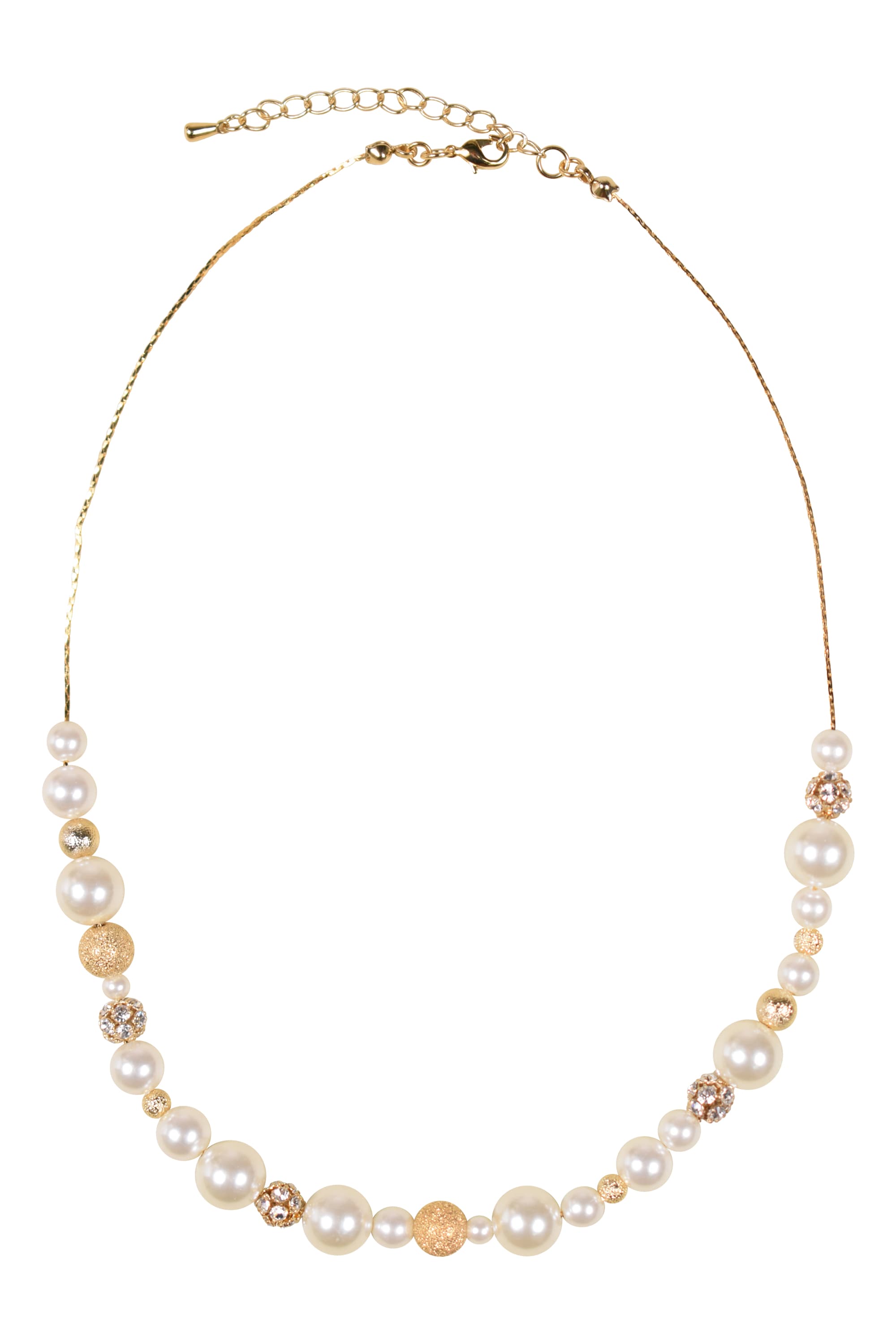 ２連アクセントボールゴールドネックレス