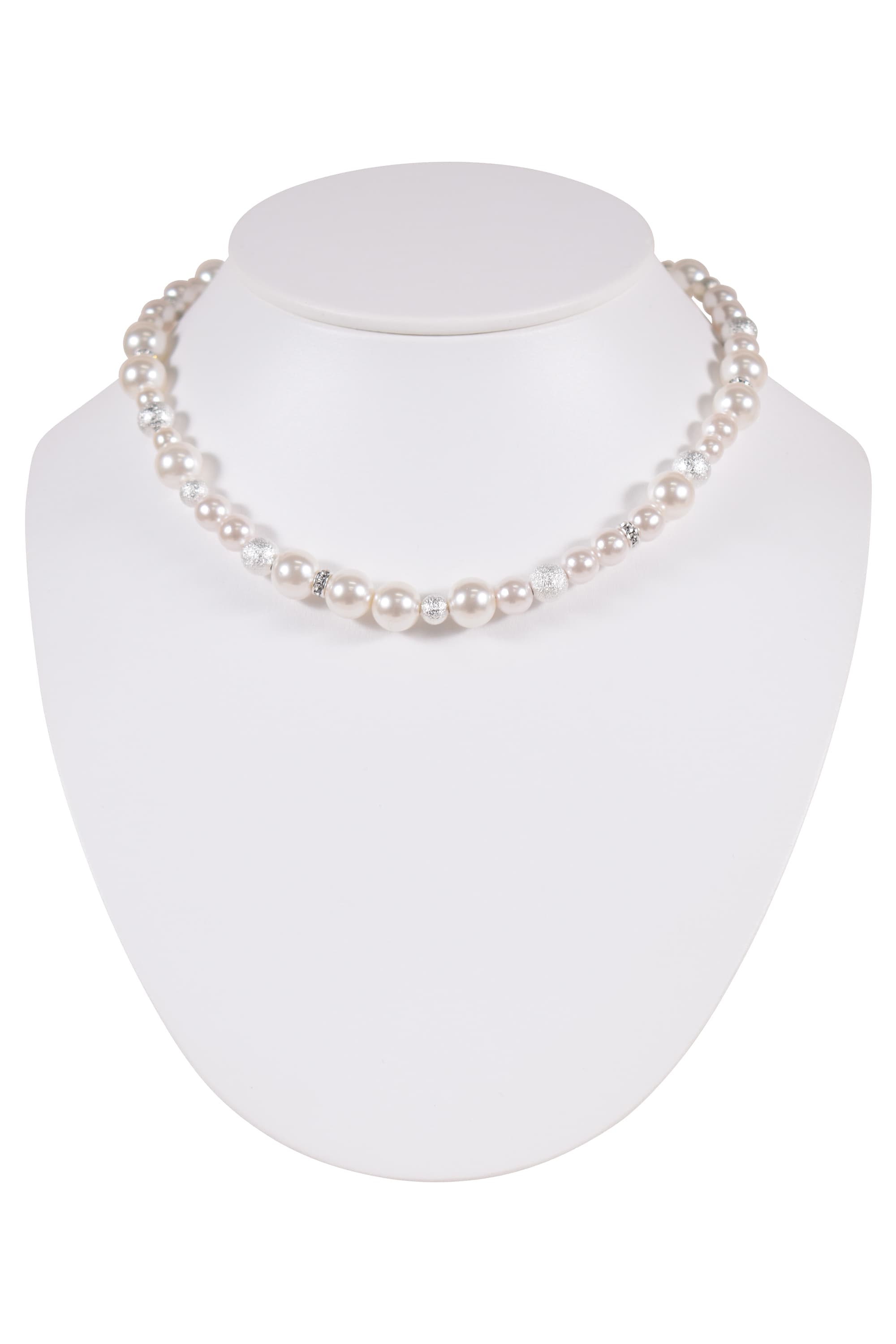 マグネット式シルバーパールネックレス