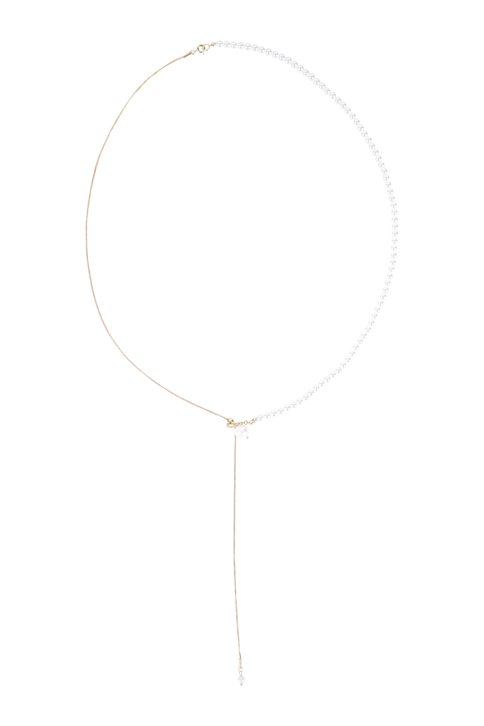 小粒パールチェーンマルチウェイゴールドネックレス