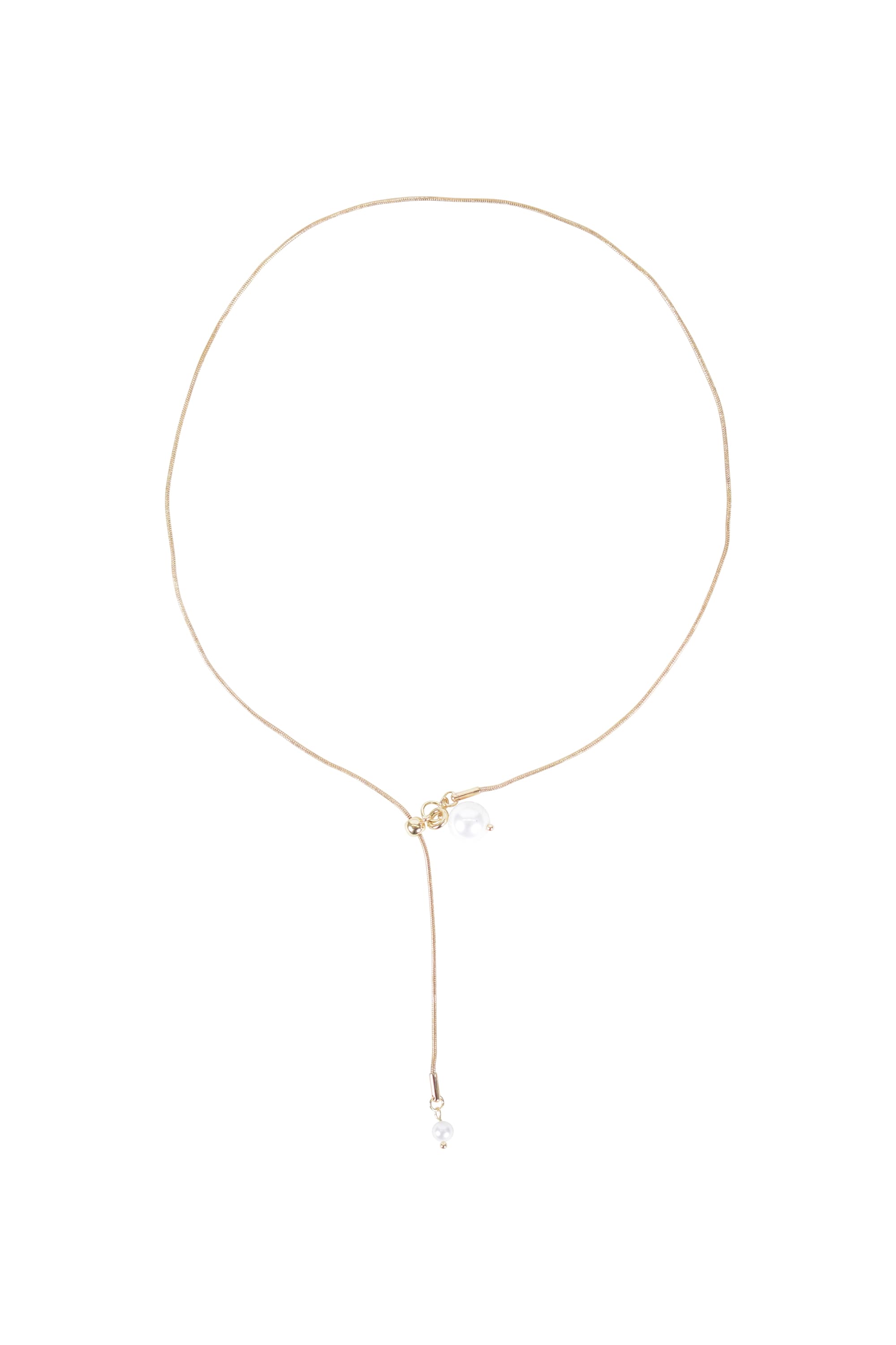 小粒パールチェーンマルチウェイゴールドネックレス