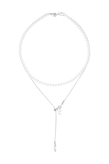 小粒パールチェーンマルチウェイシルバーネックレス