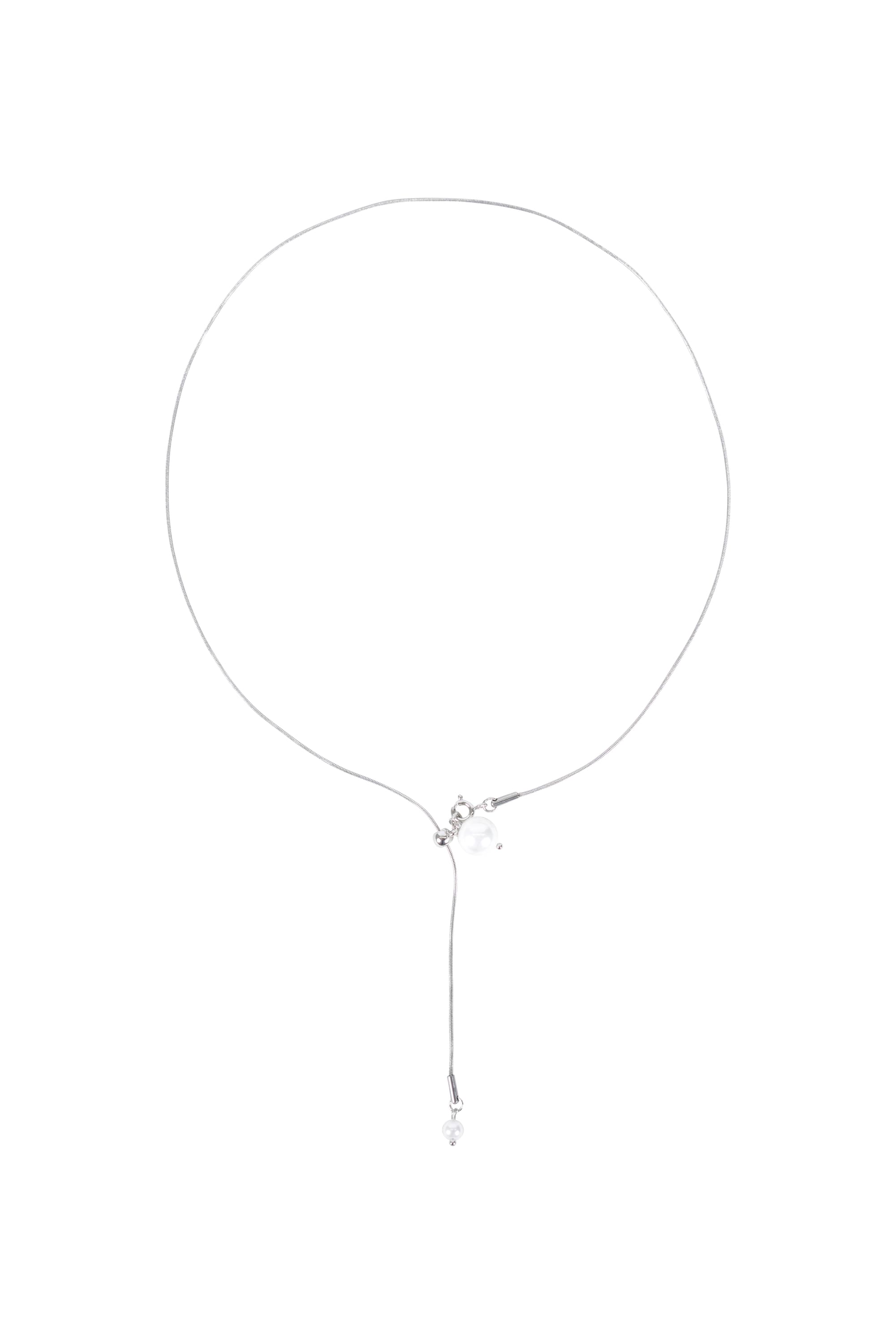 小粒パールチェーンマルチウェイシルバーネックレス