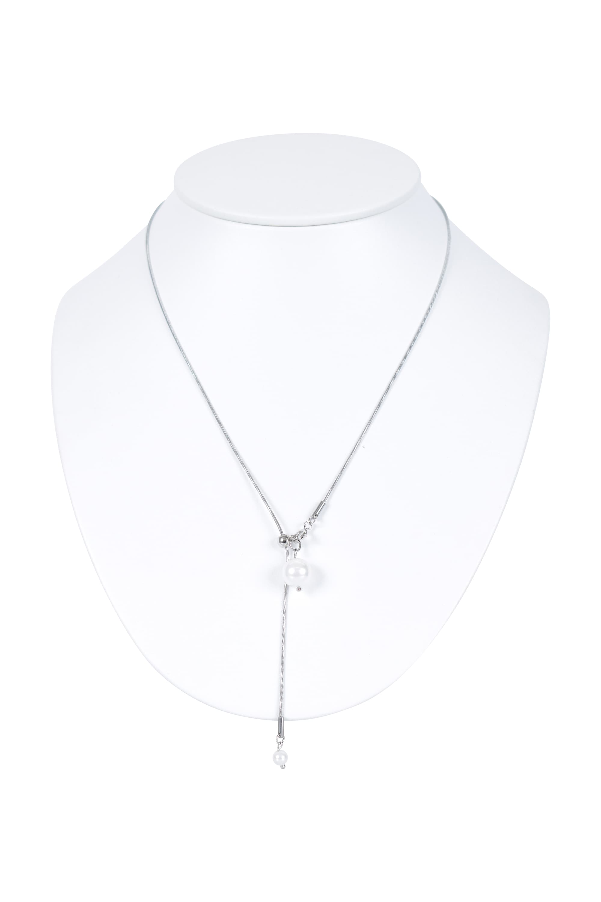 小粒パールチェーンマルチウェイシルバーネックレス