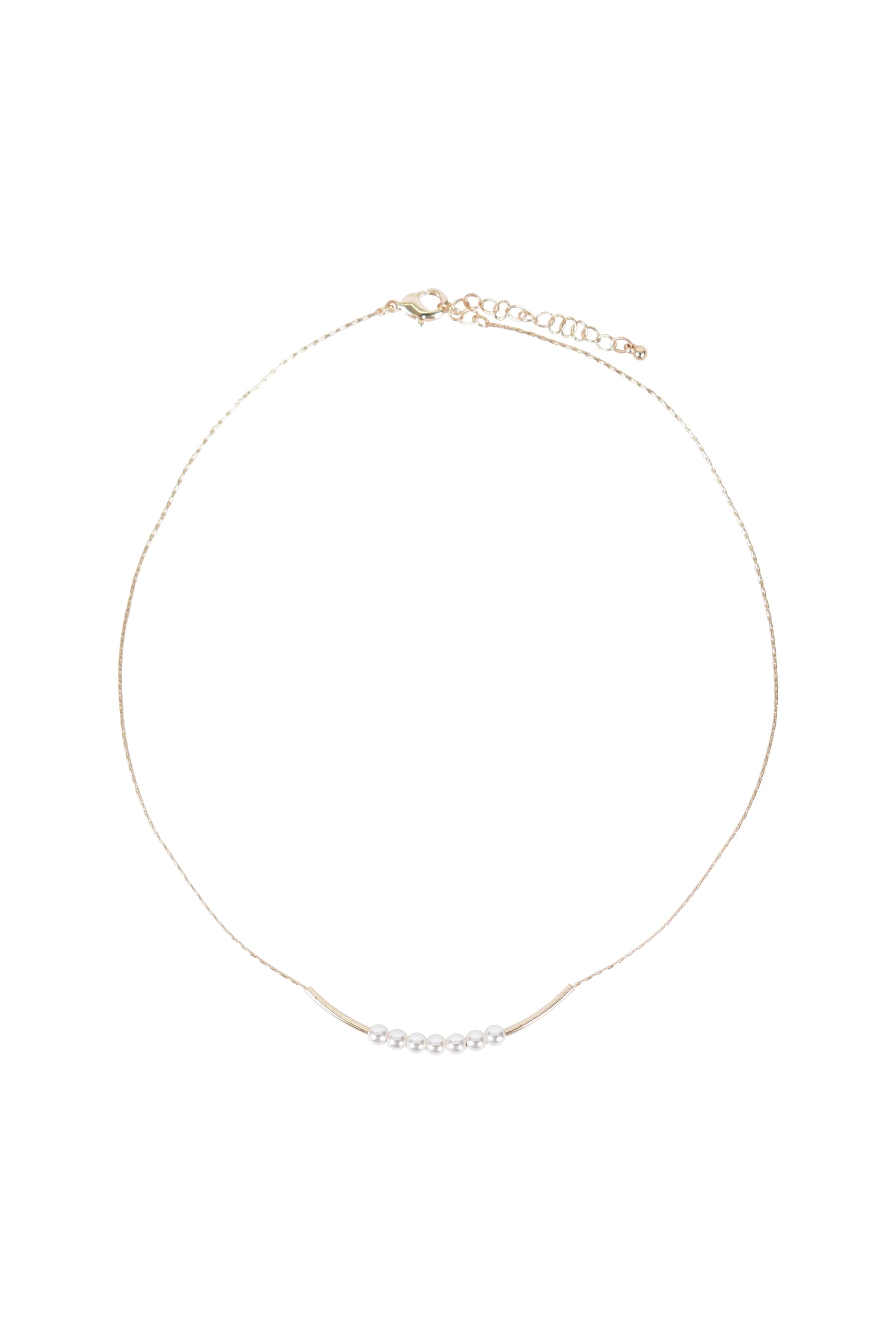 メタルライン×華奢パールゴールドネックレス