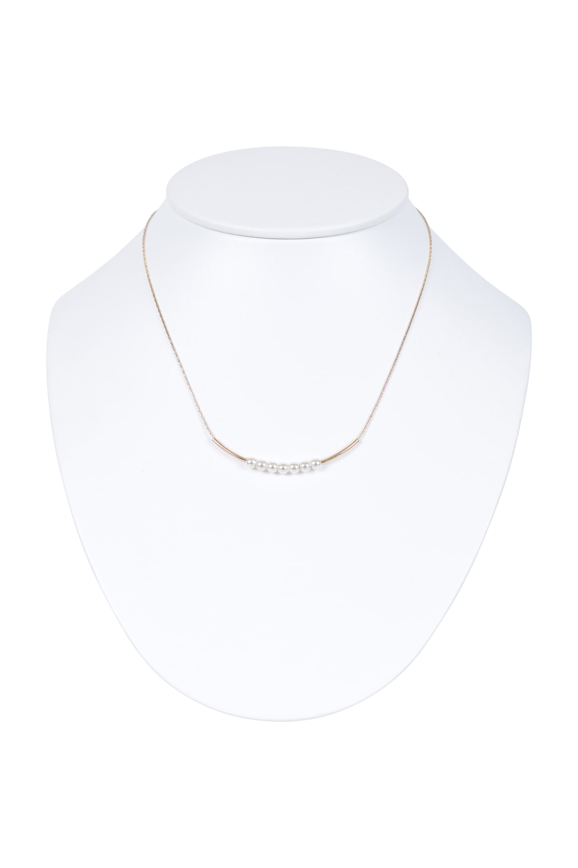 メタルライン×華奢パールゴールドネックレス