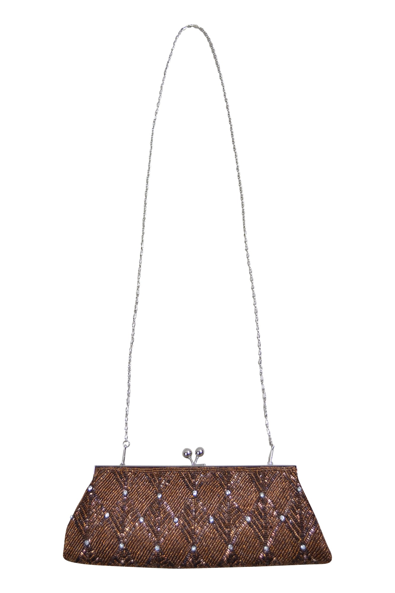 オールビーズブラウンバッグ