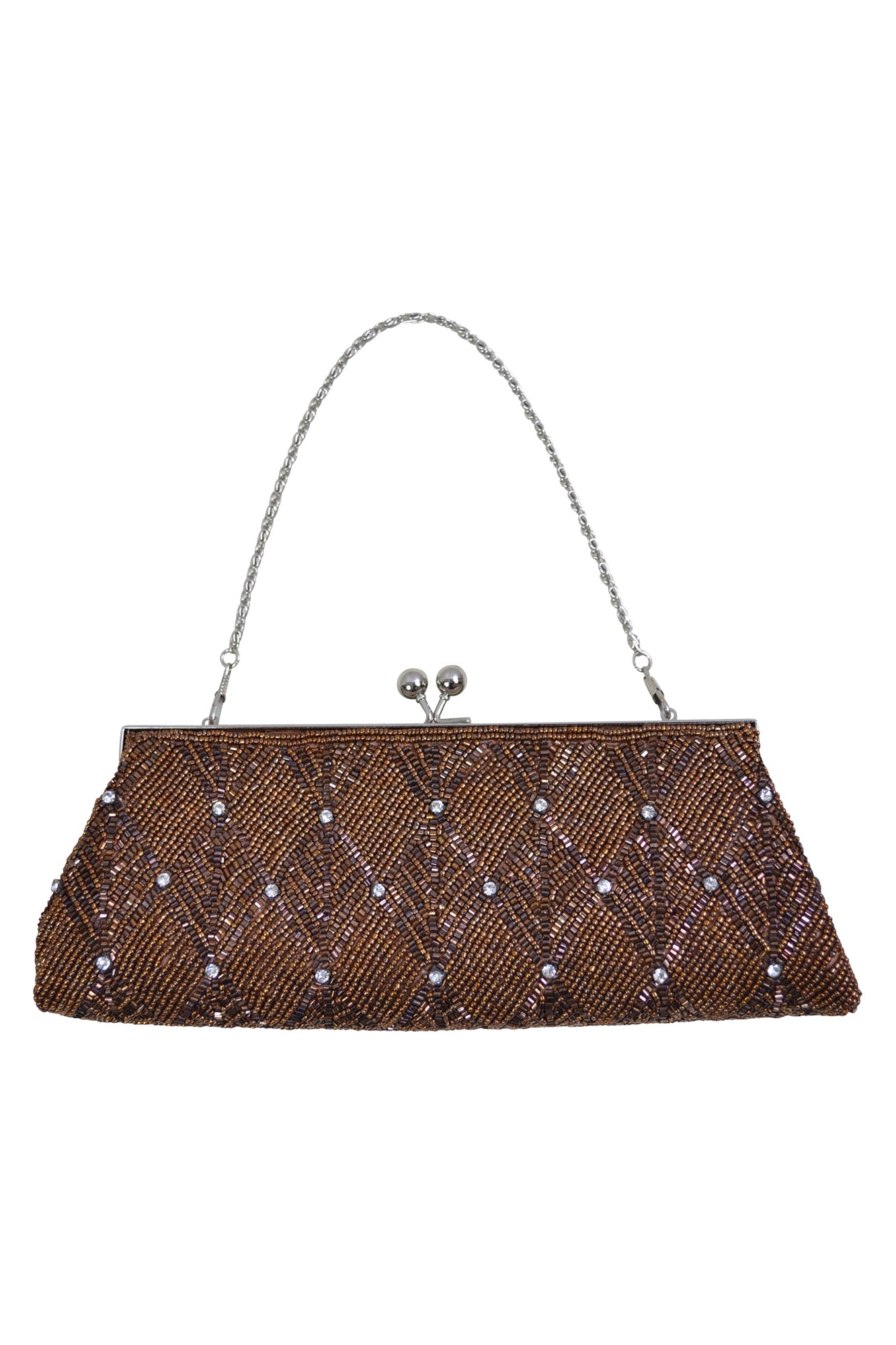 オールビーズブラウンバッグ