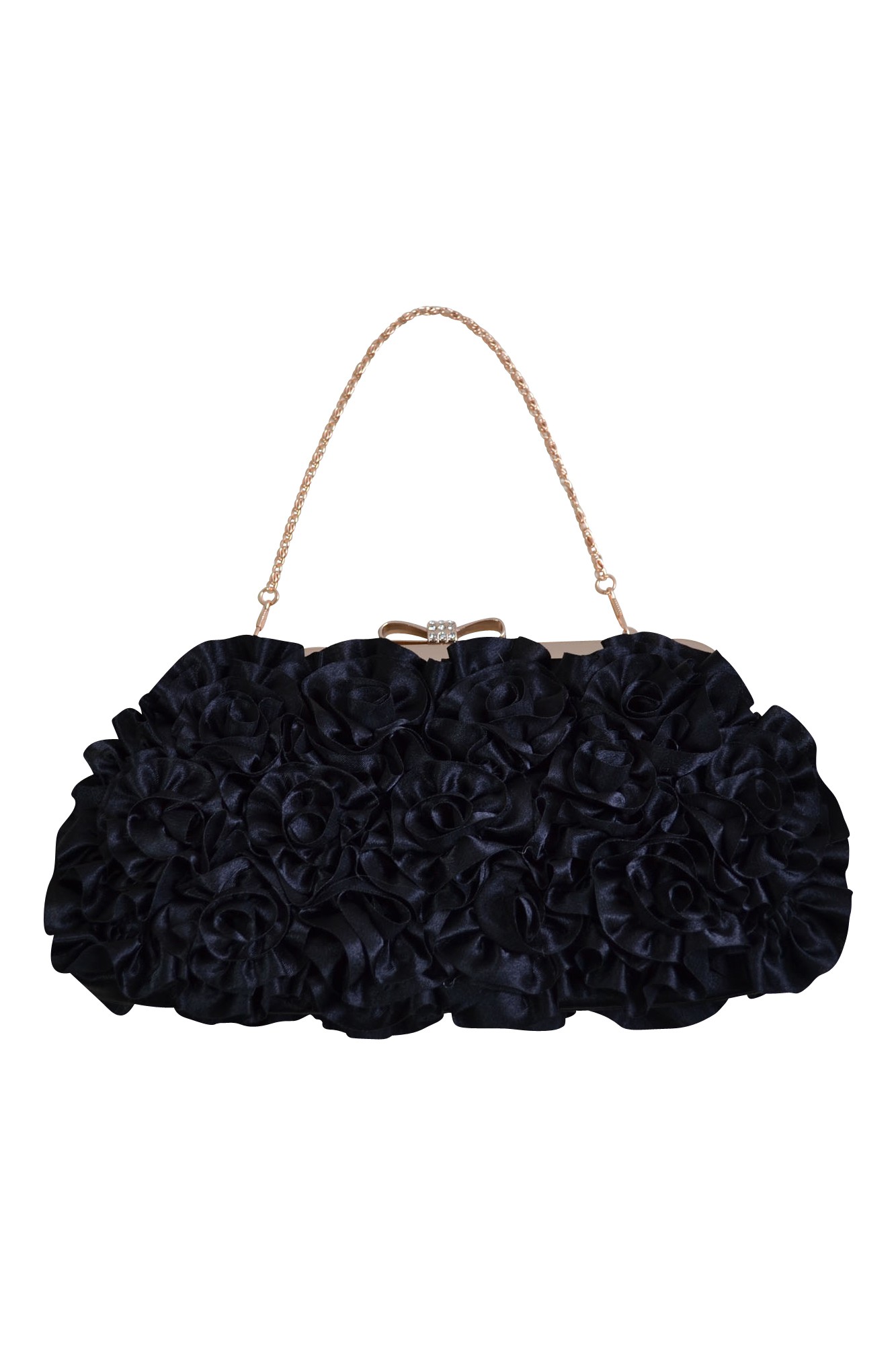 フラワーモチーフブラックバッグ