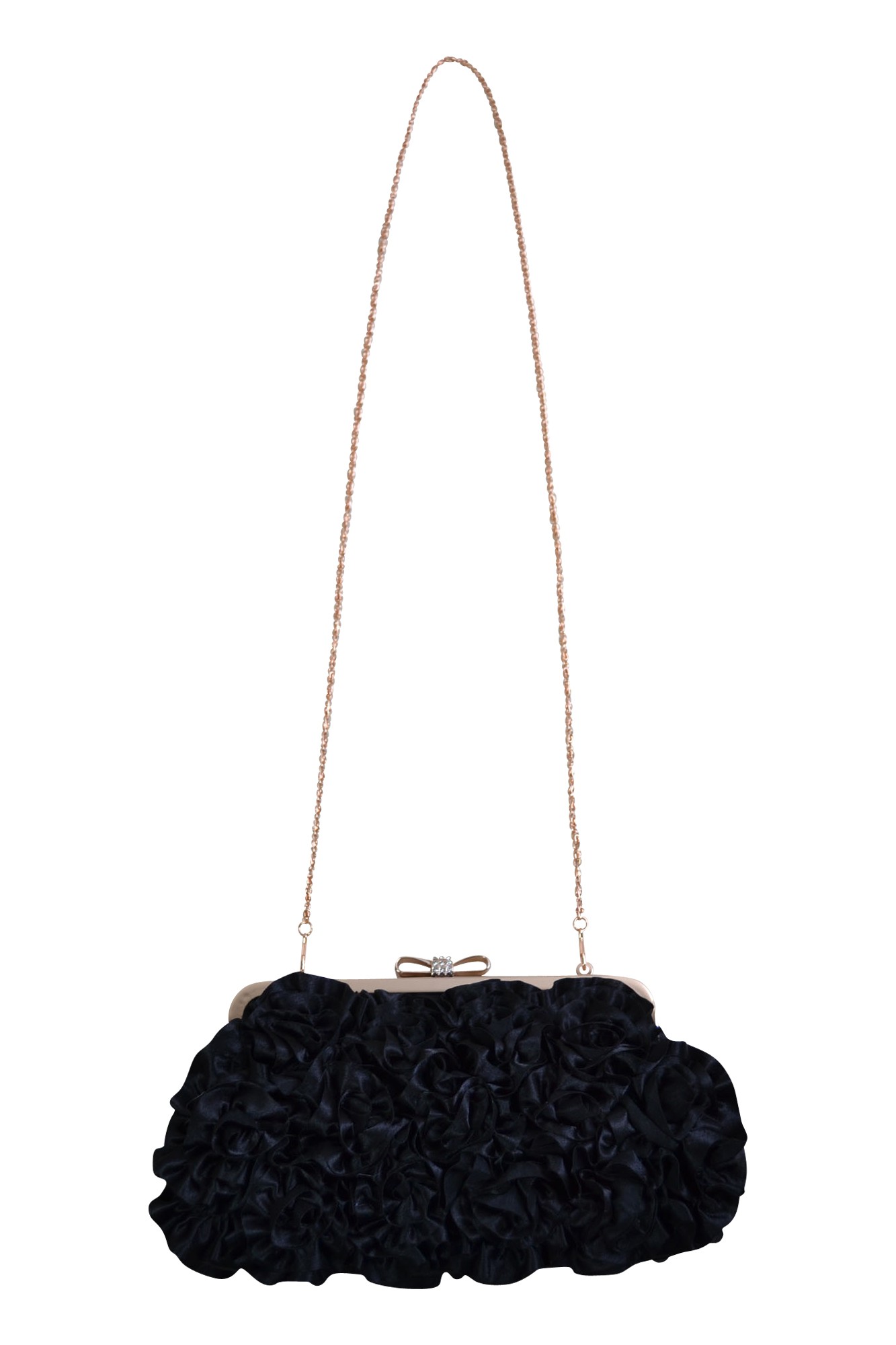 フラワーモチーフブラックバッグ