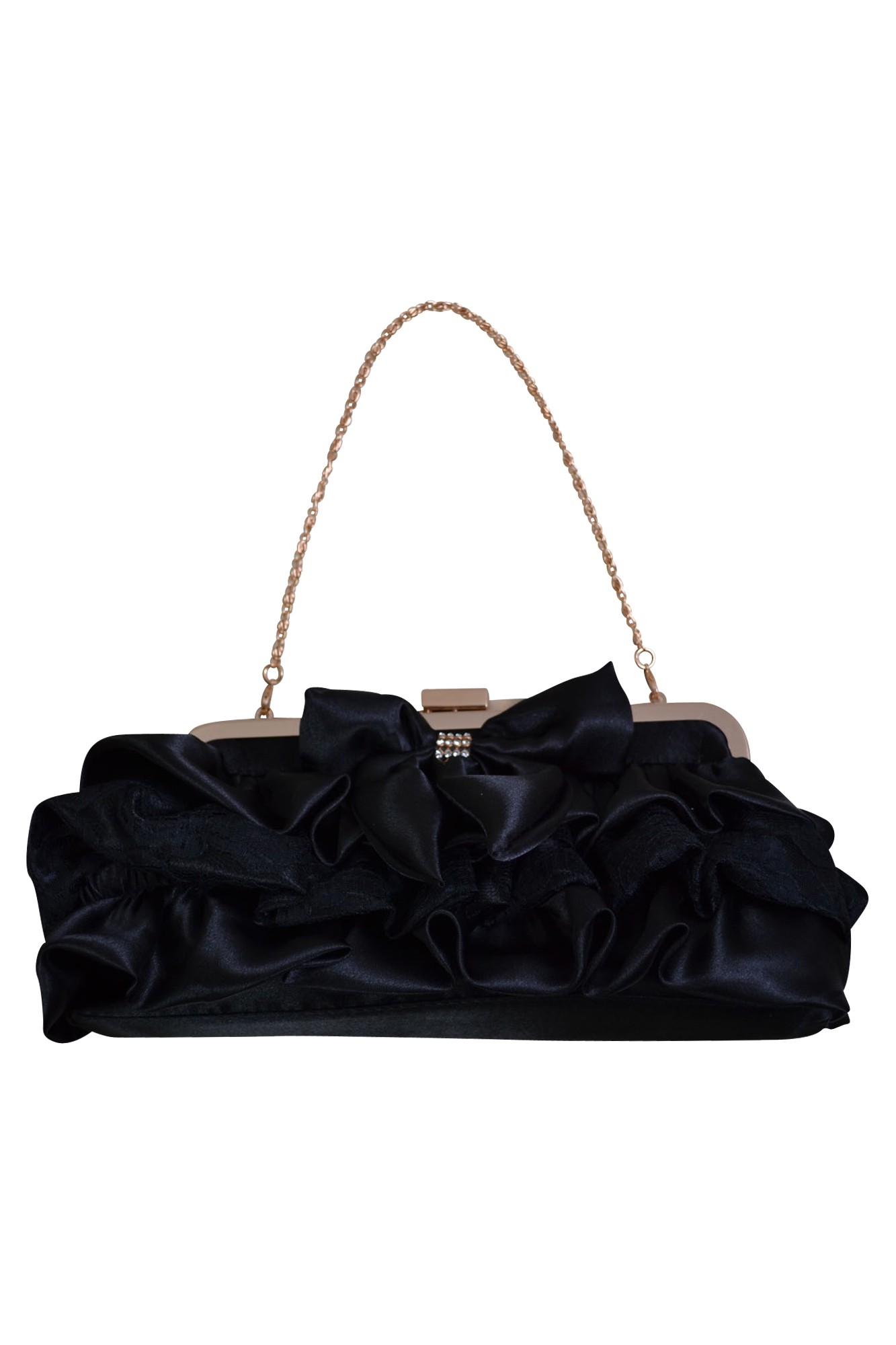 ブラックリボンモチーフバッグ