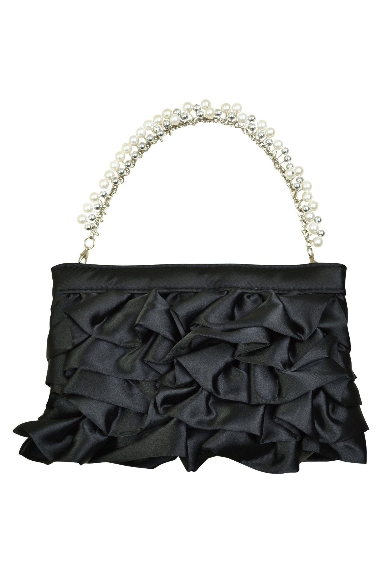 パール持ち手ブラックバッグ