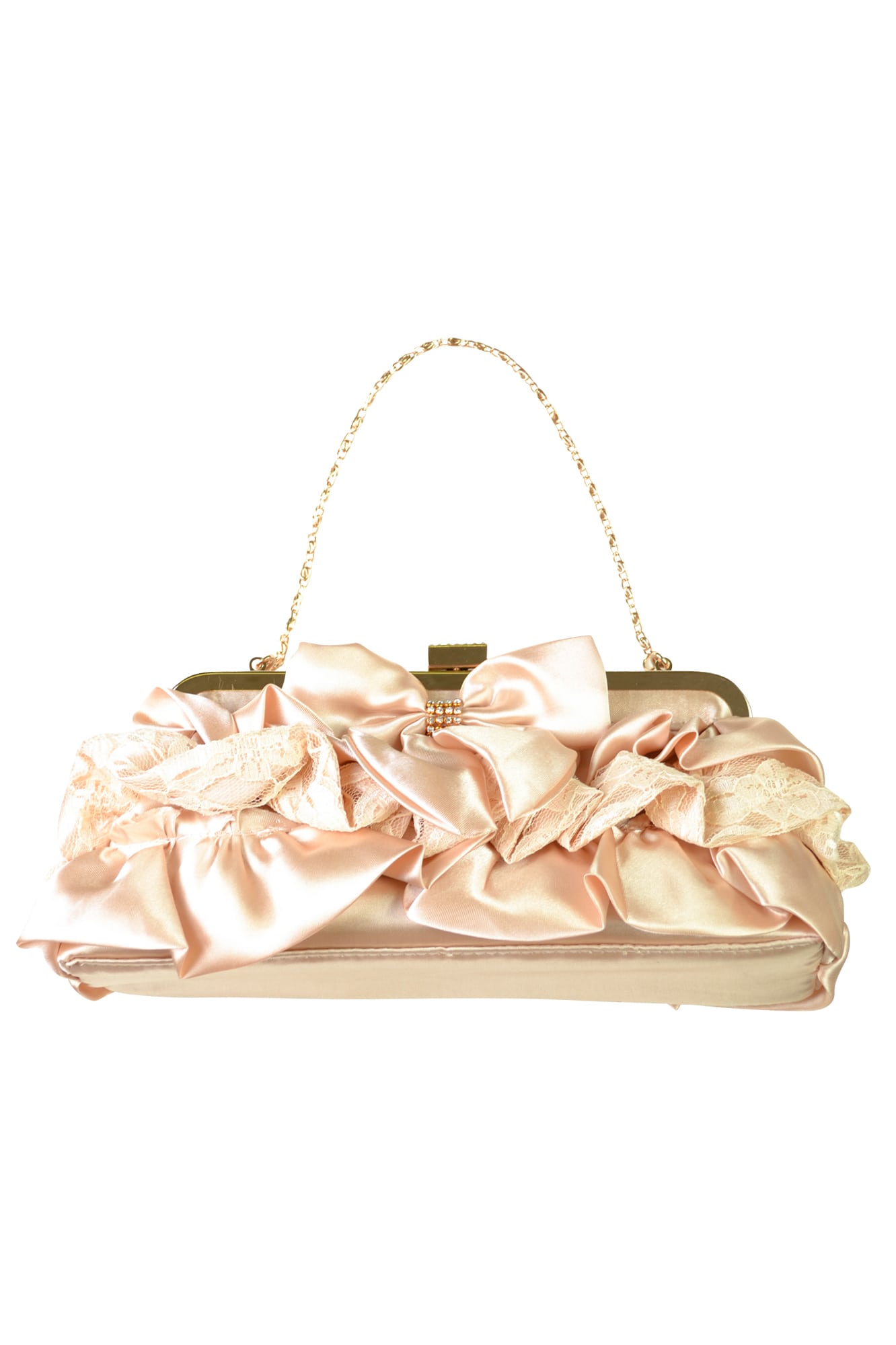 シャンパンリボンモチーフバッグ