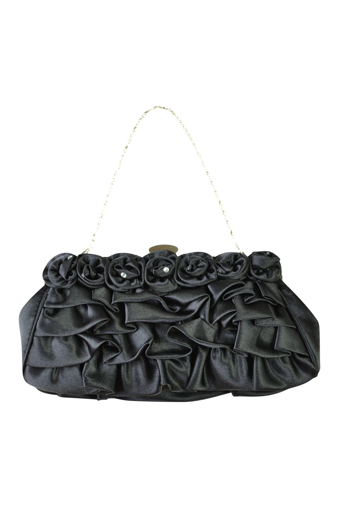 ブラックバラコサージュバッグ