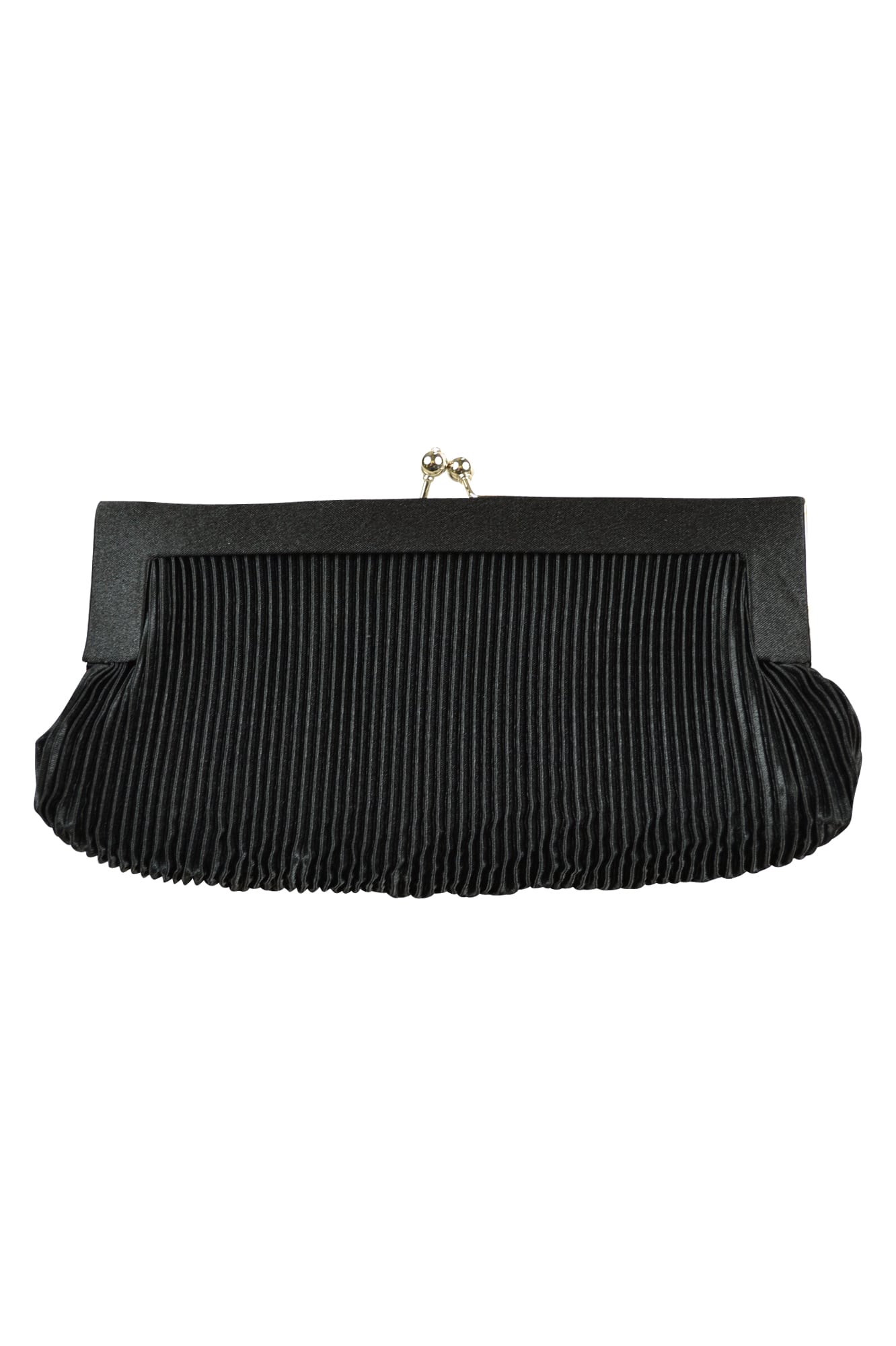 プリーツブラックフラワーバッグ