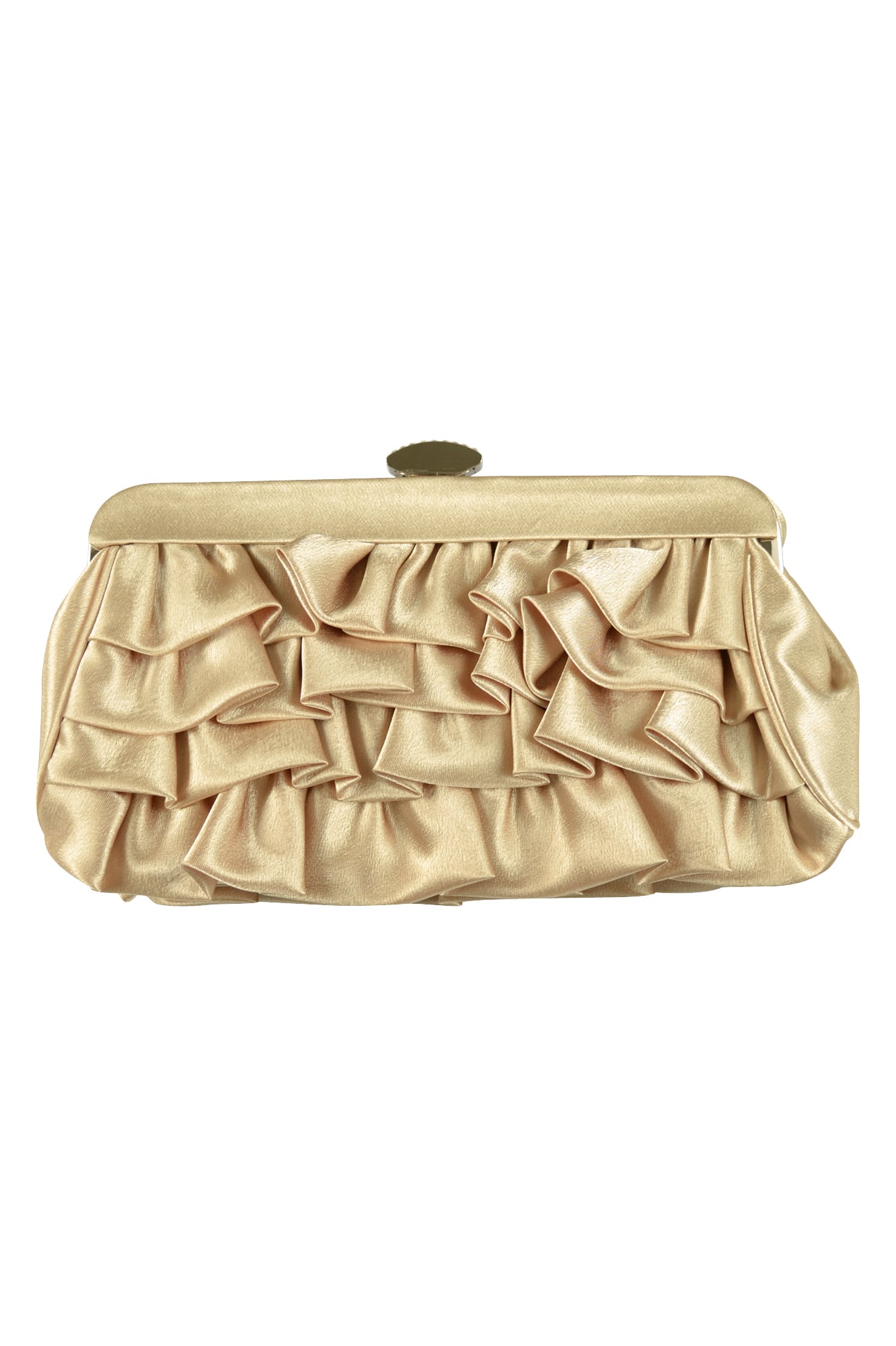 ベージュバラコサージュバッグ