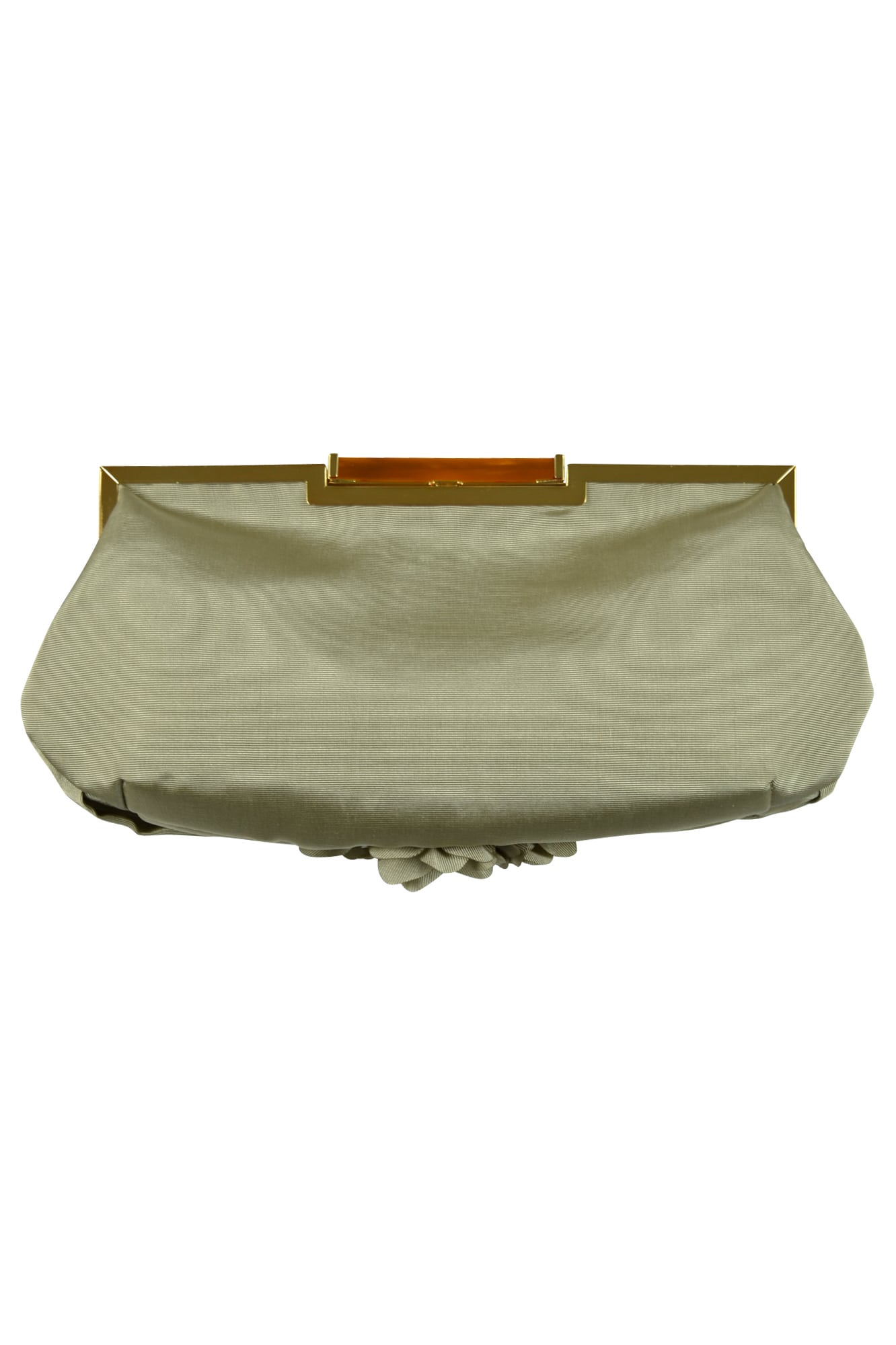 センターフラワーグレーバッグ