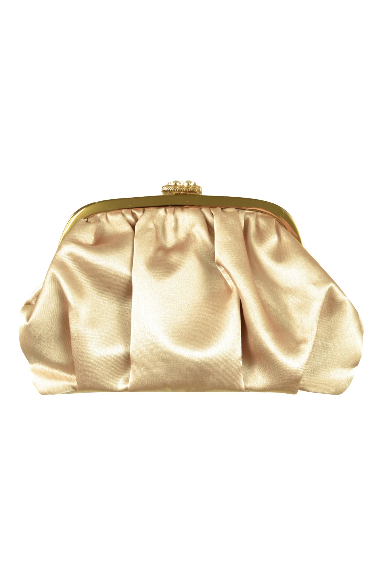 ベージュシャンパンクリスタルバッグ