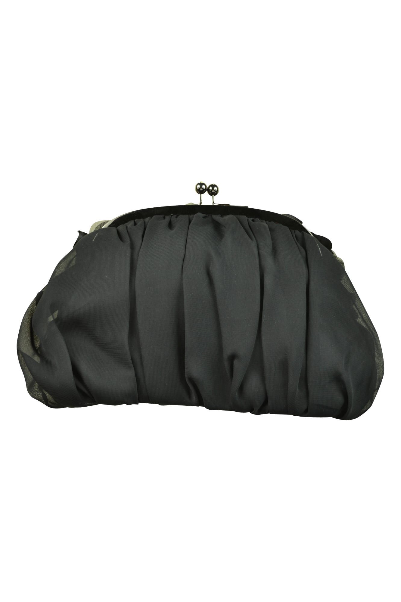 ブラックフラワーシフォンバッグ