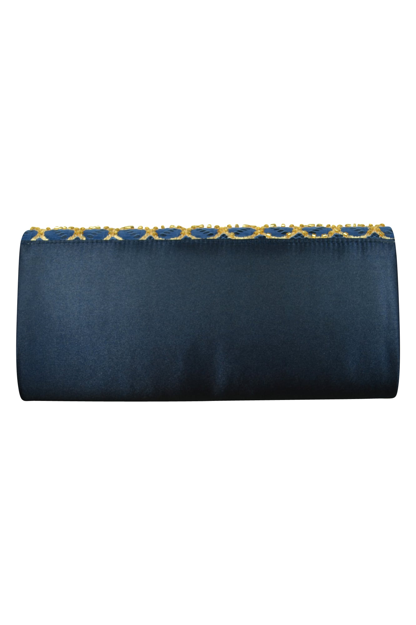 丸格子ネイビークラッチバッグ