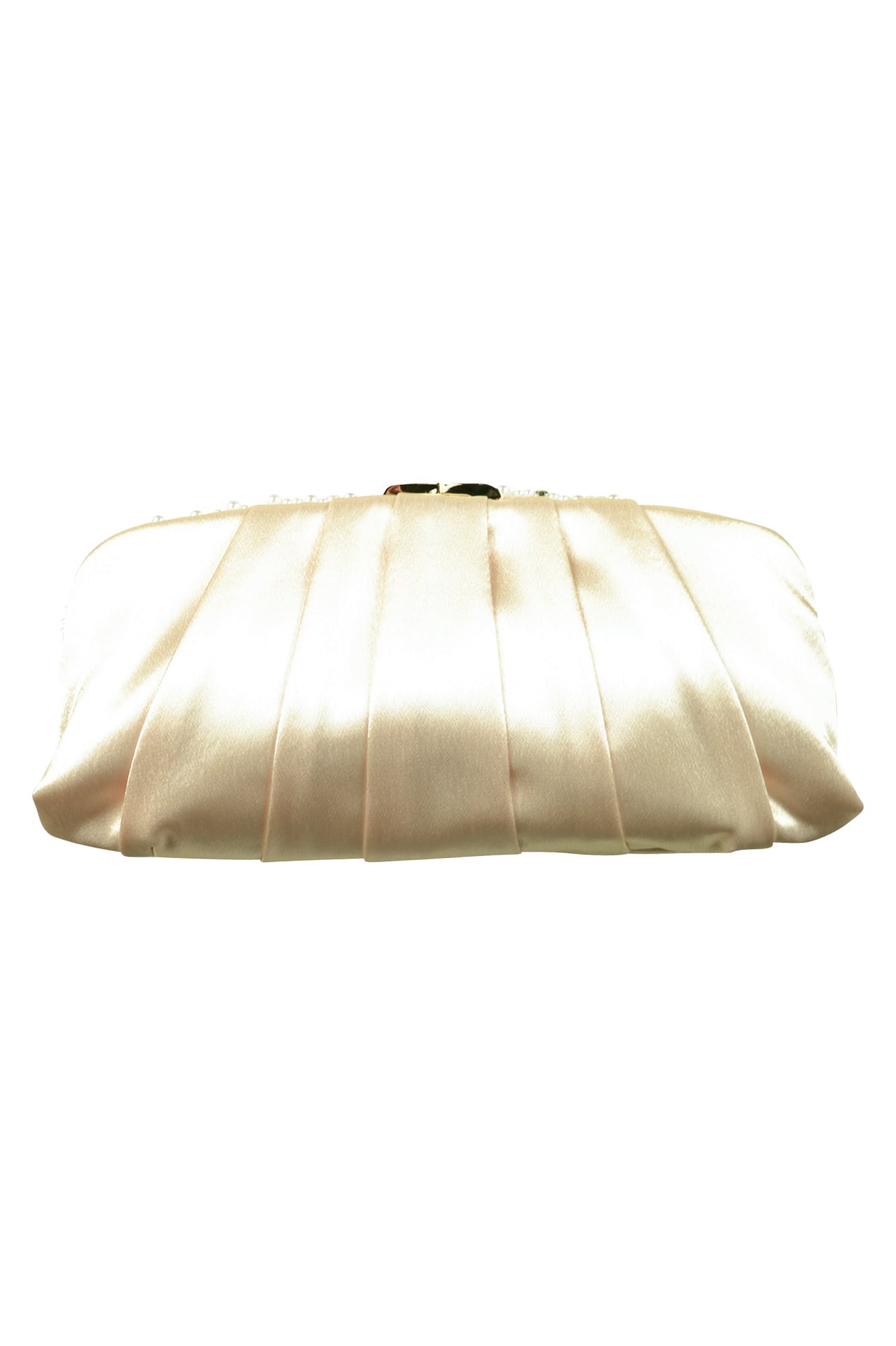 華やかタックベージュバッグ