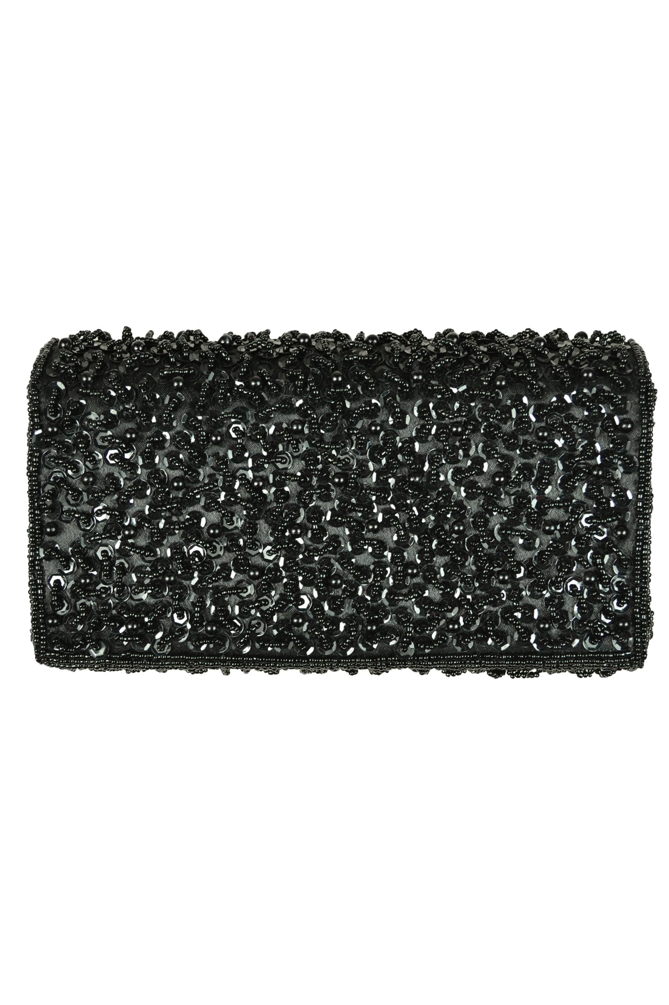 ビーズ装飾ブラックバッグ