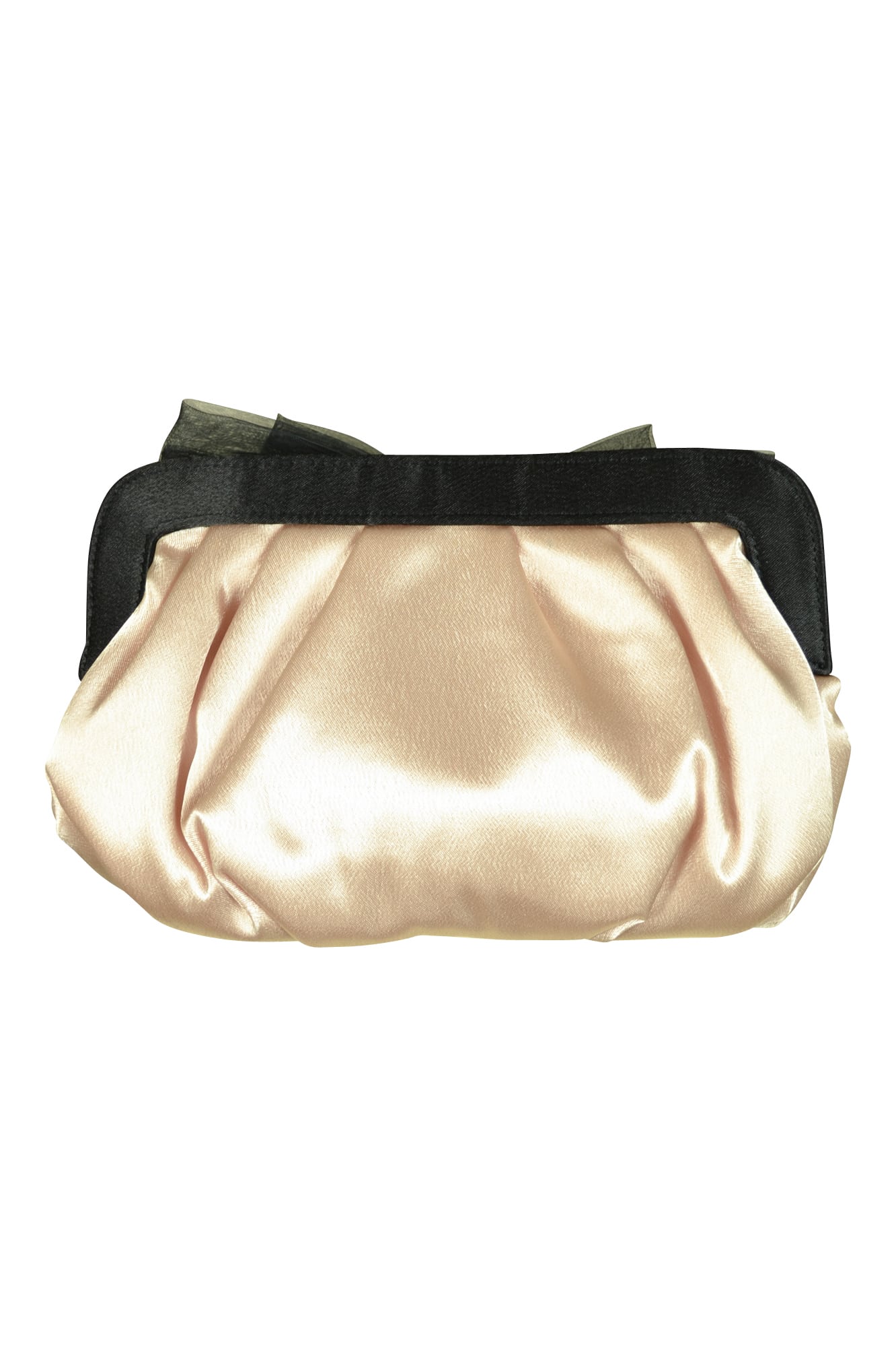 3Dリボンパールビジュシャンパン×ブラックバッグ