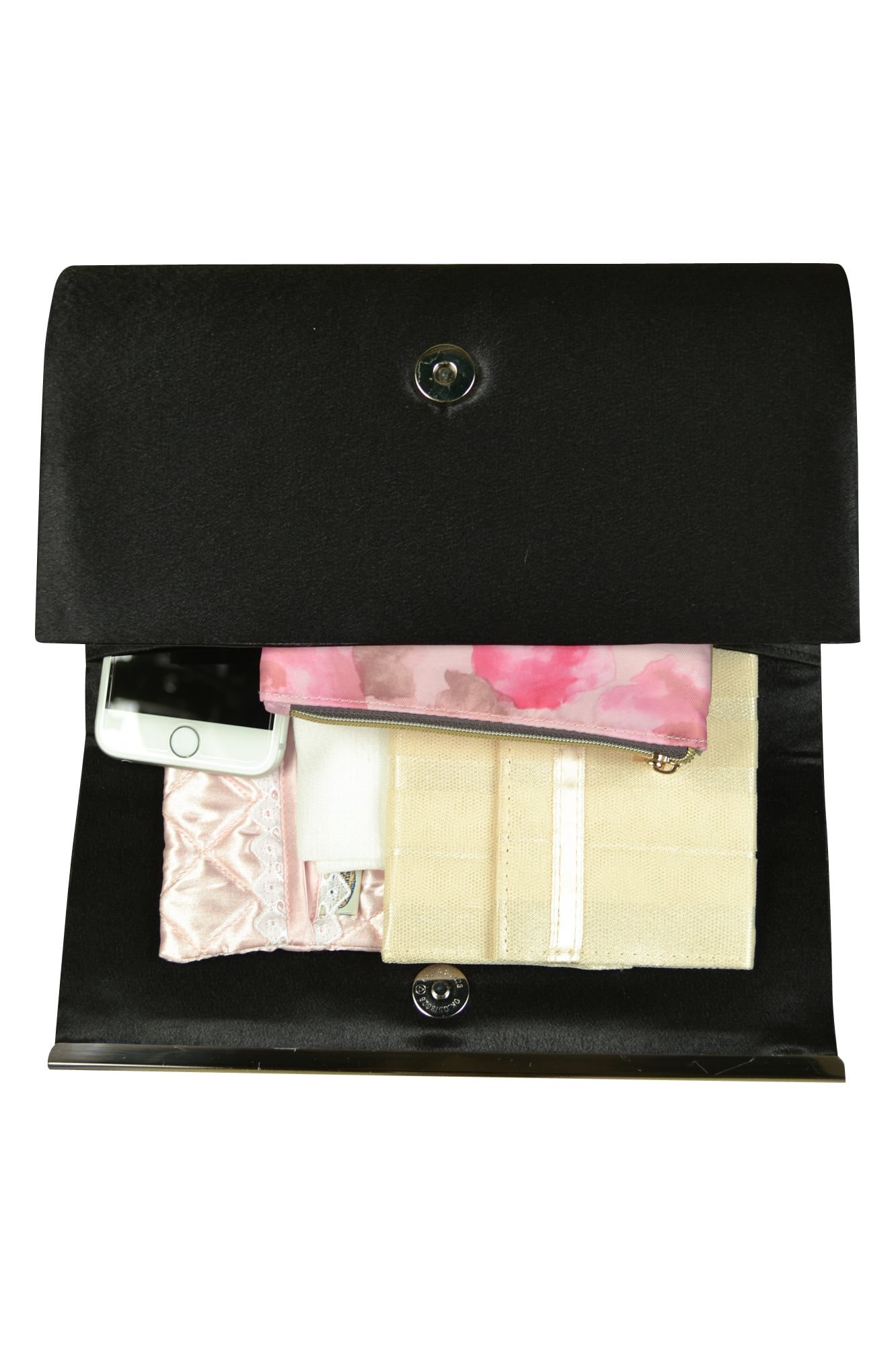 エレガント豪華パールビジュブラックバッグ