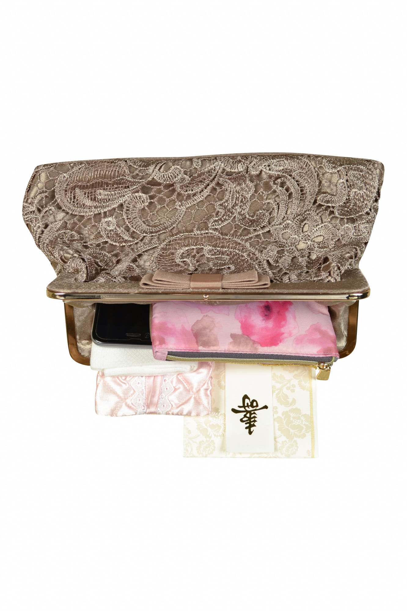 モカレースがま口バッグ