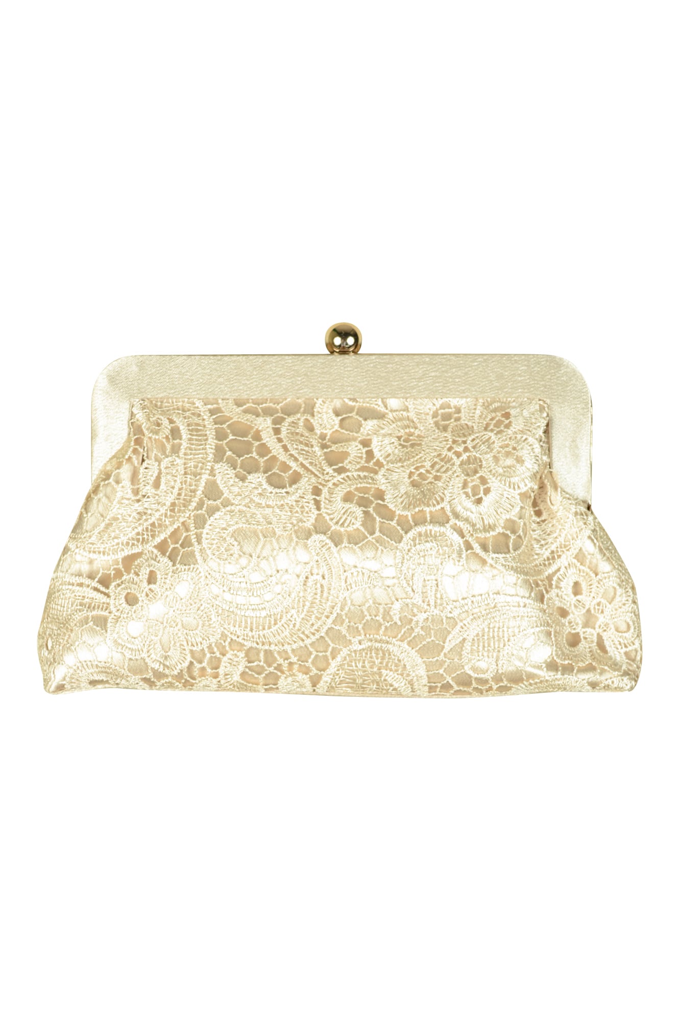 シャンパンレースがま口バッグ