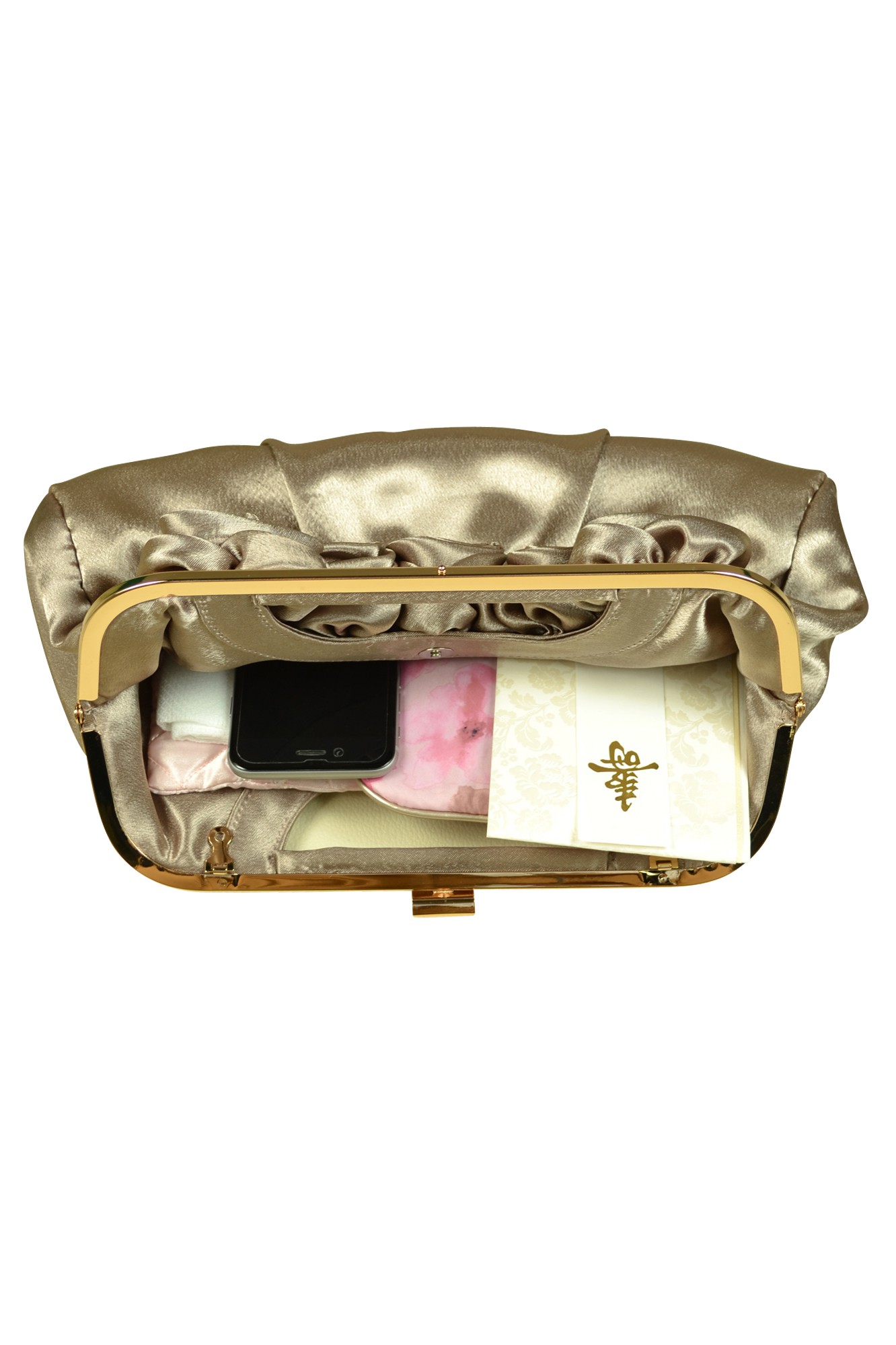 持ち手付き立体ローズモカバッグ