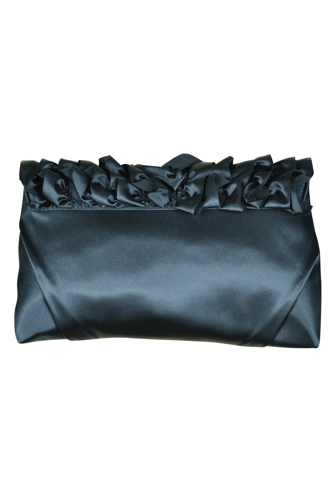 ローズフリルネイビークラッチ