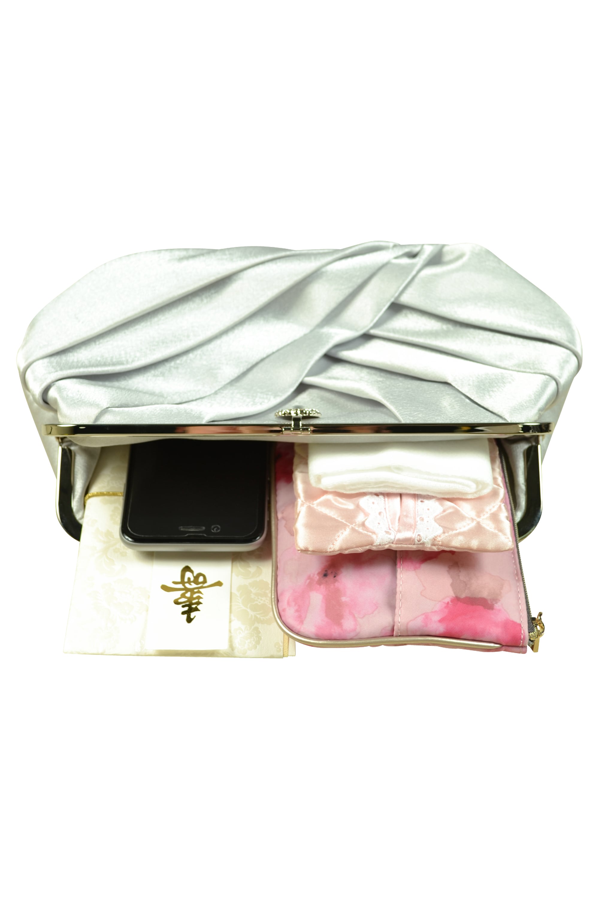 エレガントビジュシルバーバッグ