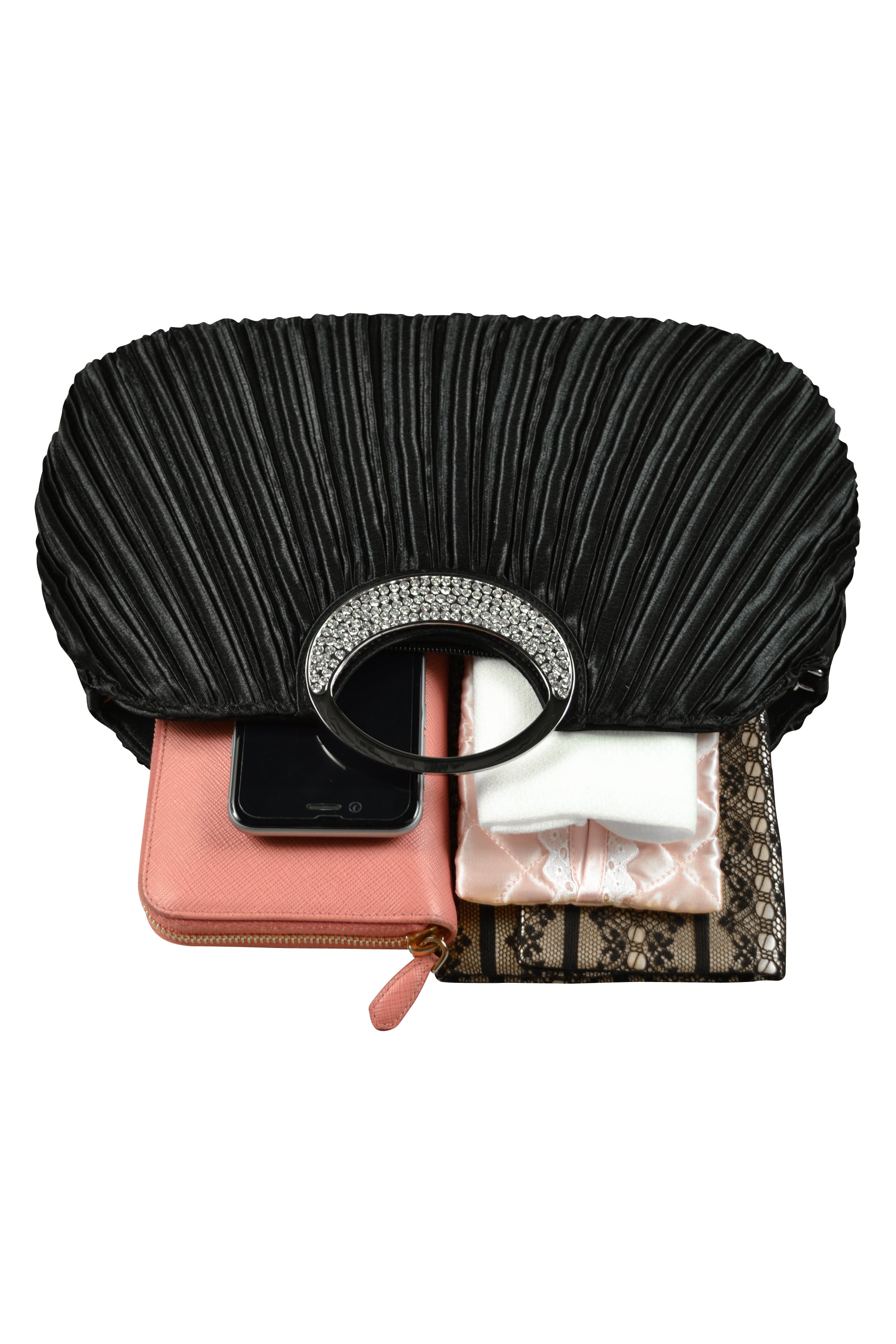 持ち手付きブラックバッグ