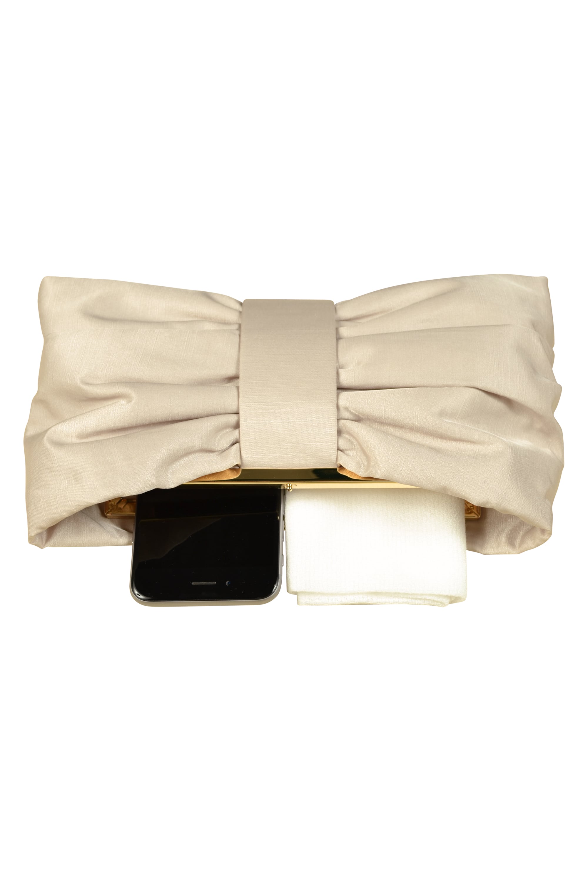 ベージュリボンバッグ