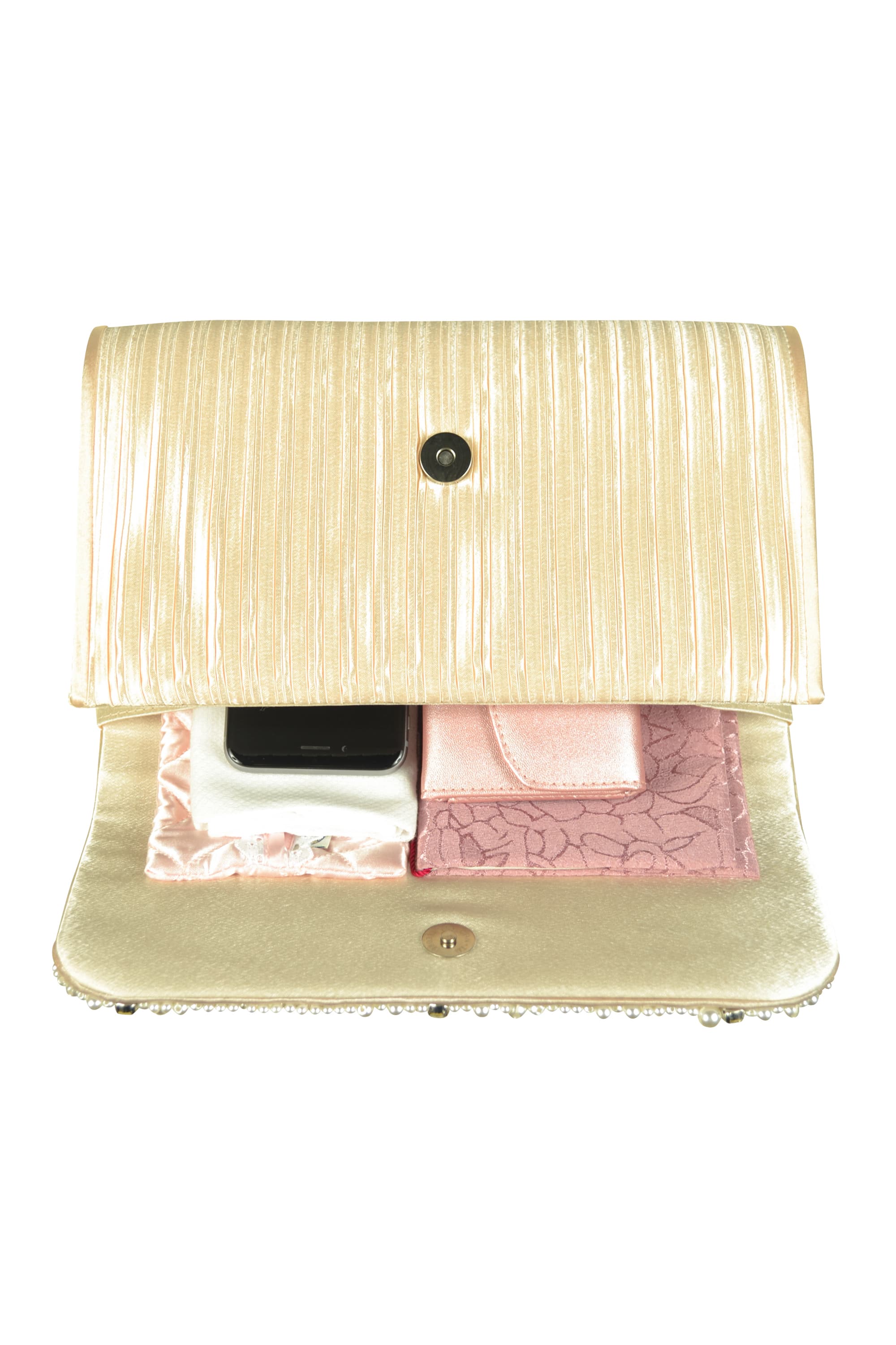 プリーツスクエアシャンパンバッグ