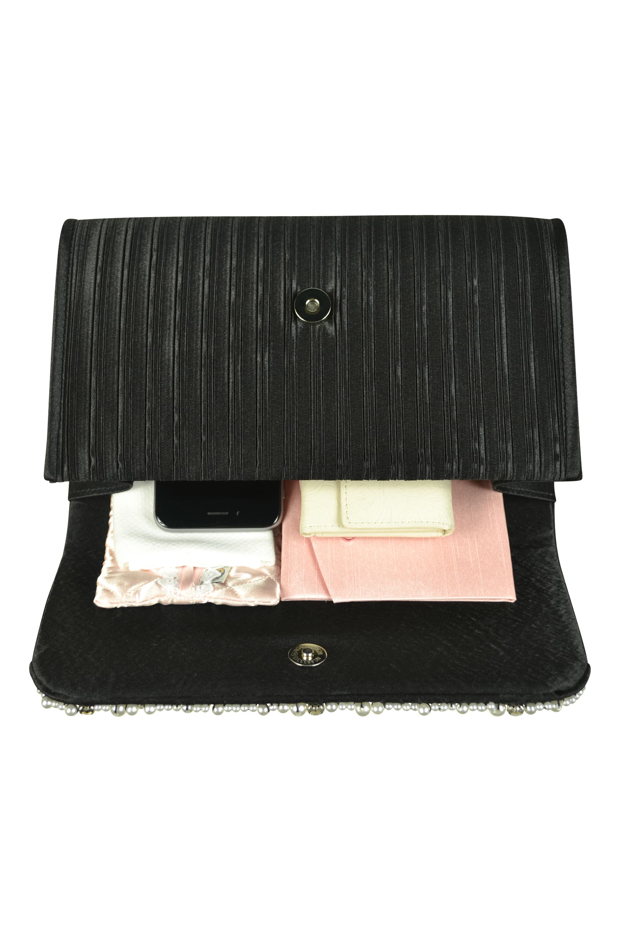 プリーツスクエアブラックバッグ