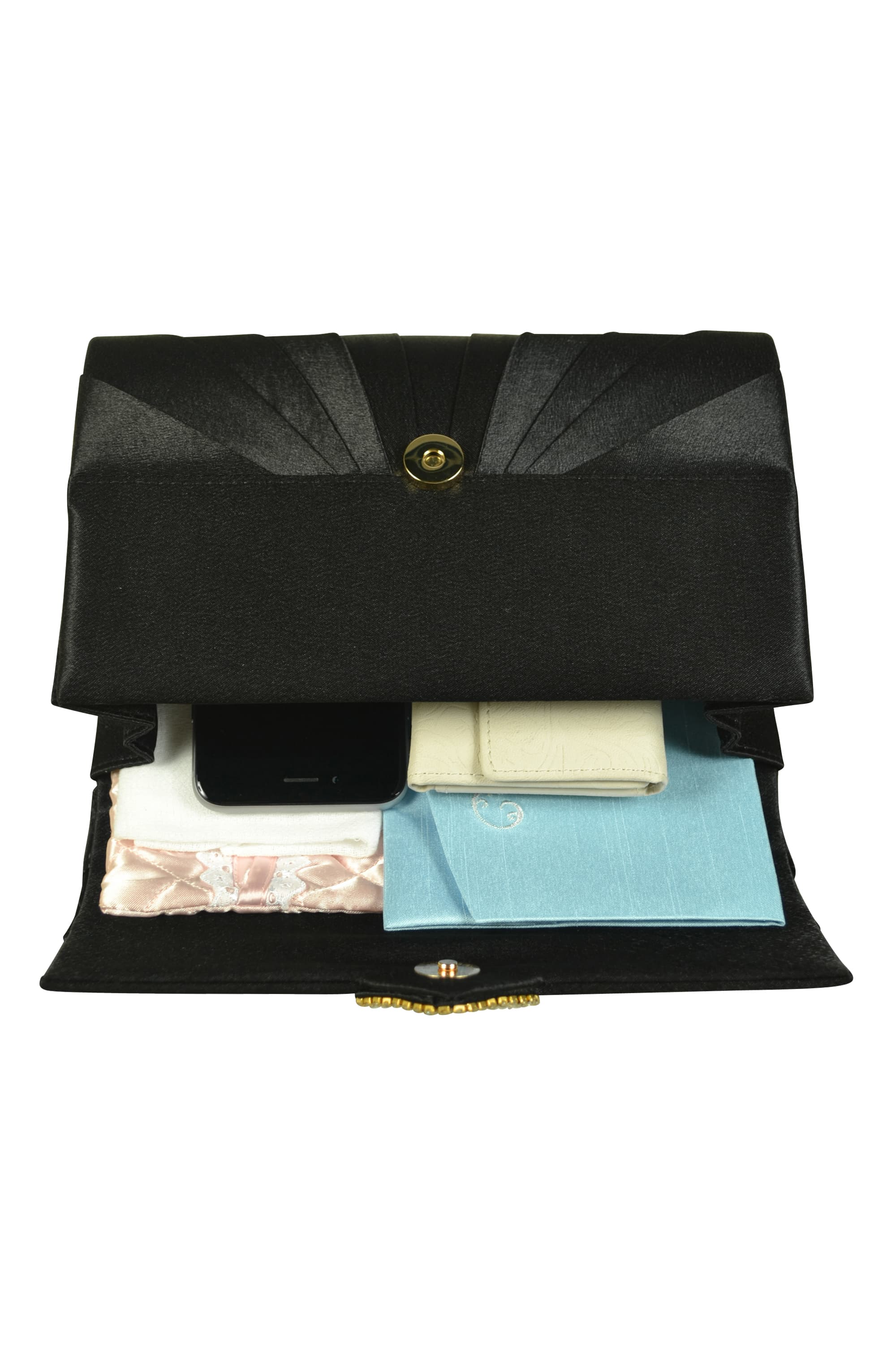 ひし形ビジュブラックバッグ