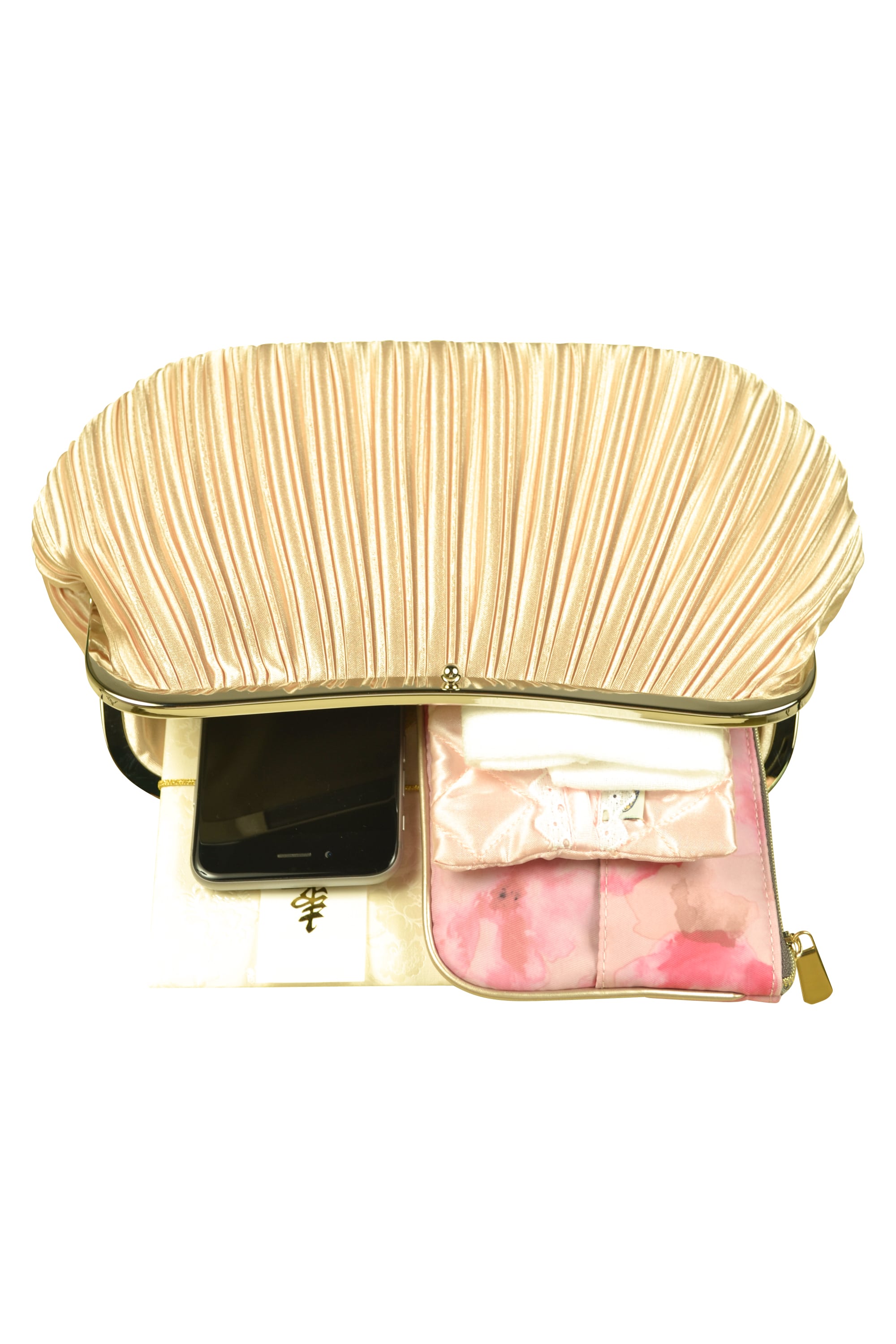 上品プリーツシャンパンバッグ