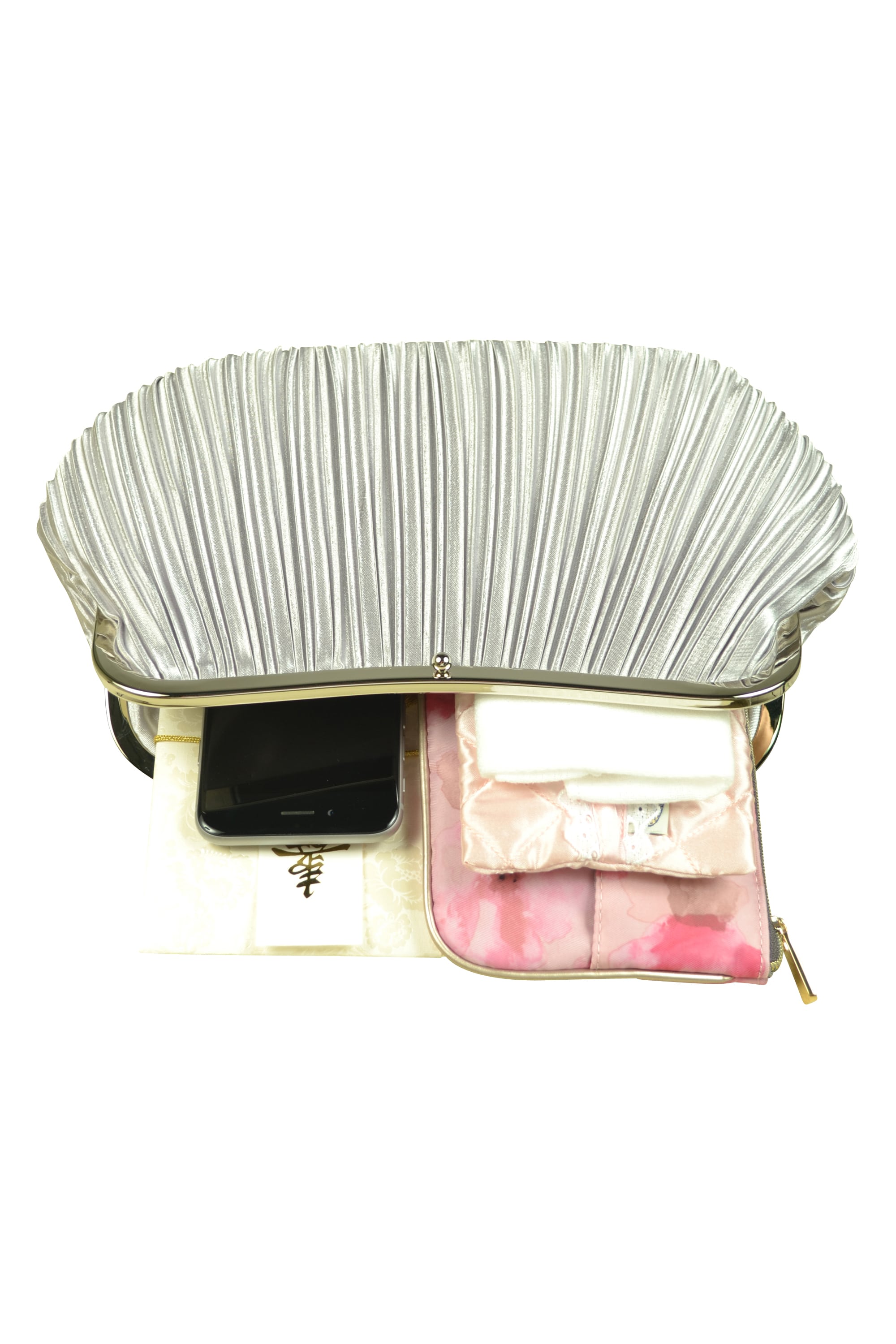 上品プリーツグレーバッグ