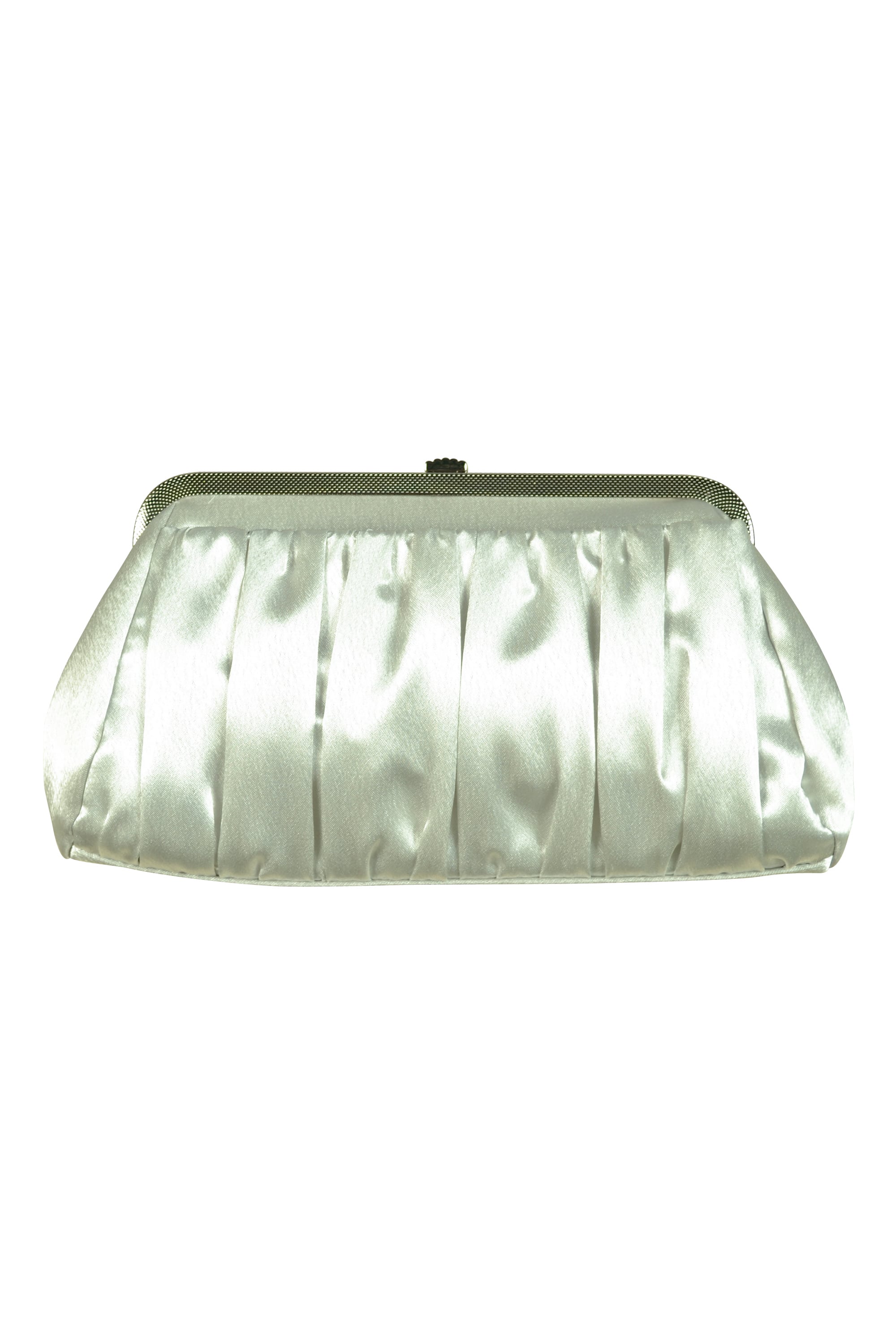 フェミニンパールがま口シルバーバッグ