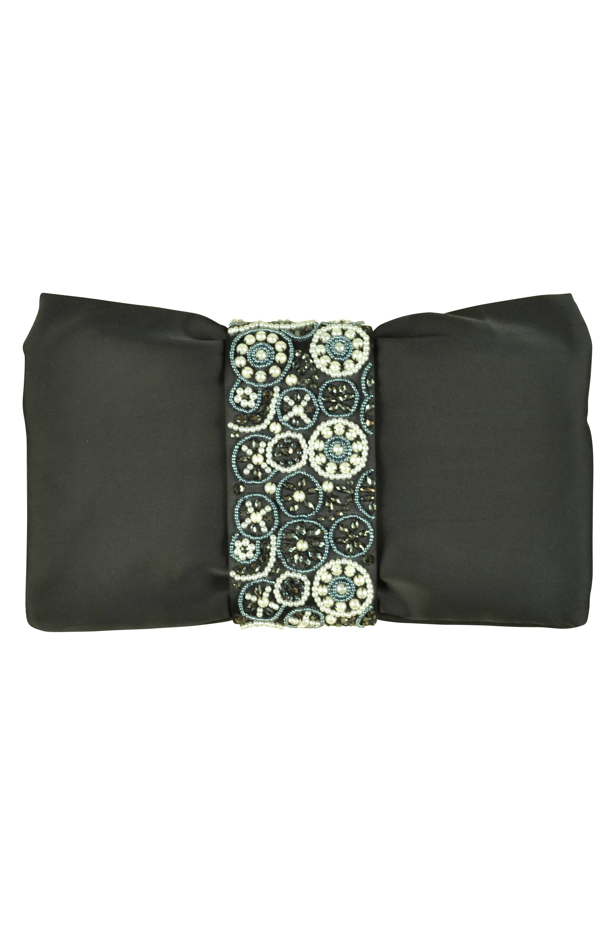 デザインビジュブラッククラッチバッグ