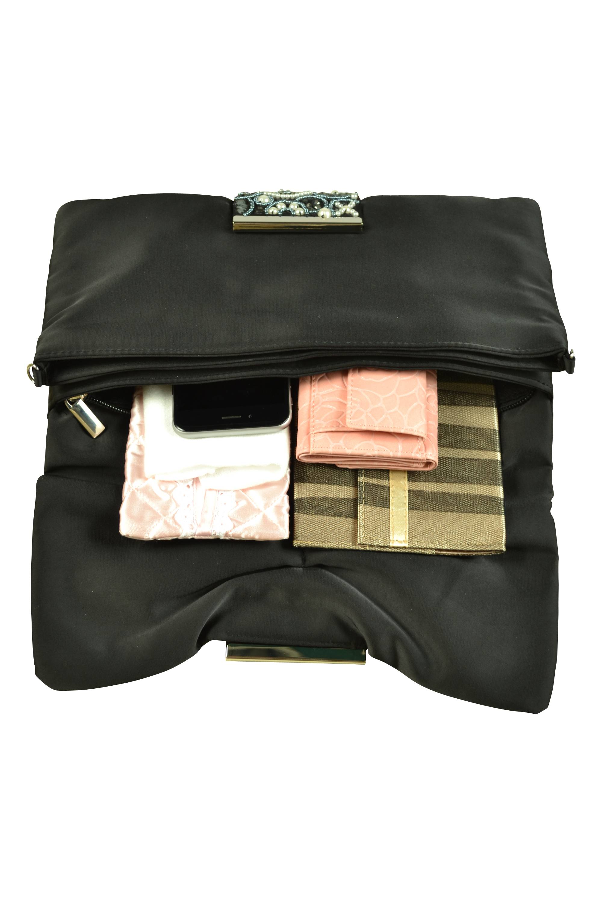 デザインビジュブラッククラッチバッグ