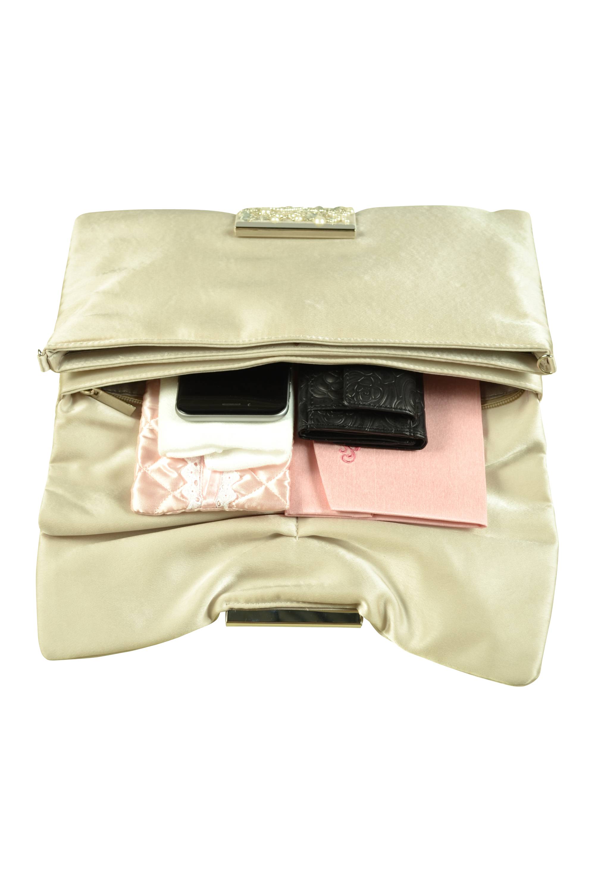 デザインビジュグレージュクラッチバッグ