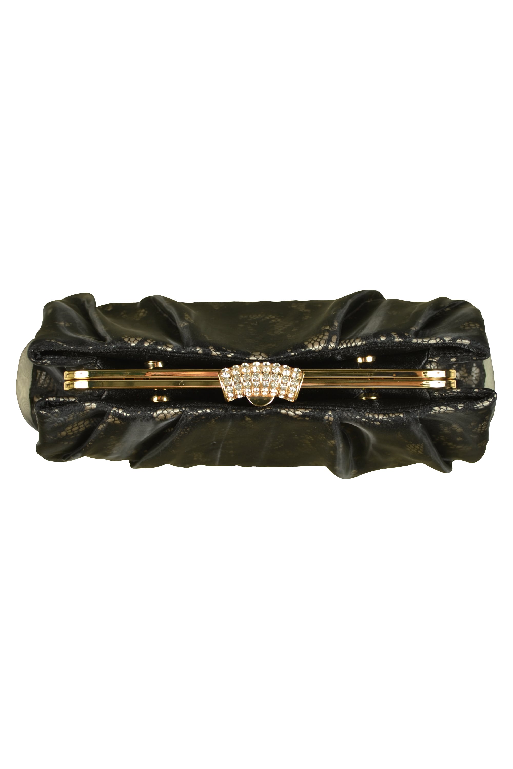 オーガンジー&レースがま口ブラックバッグ