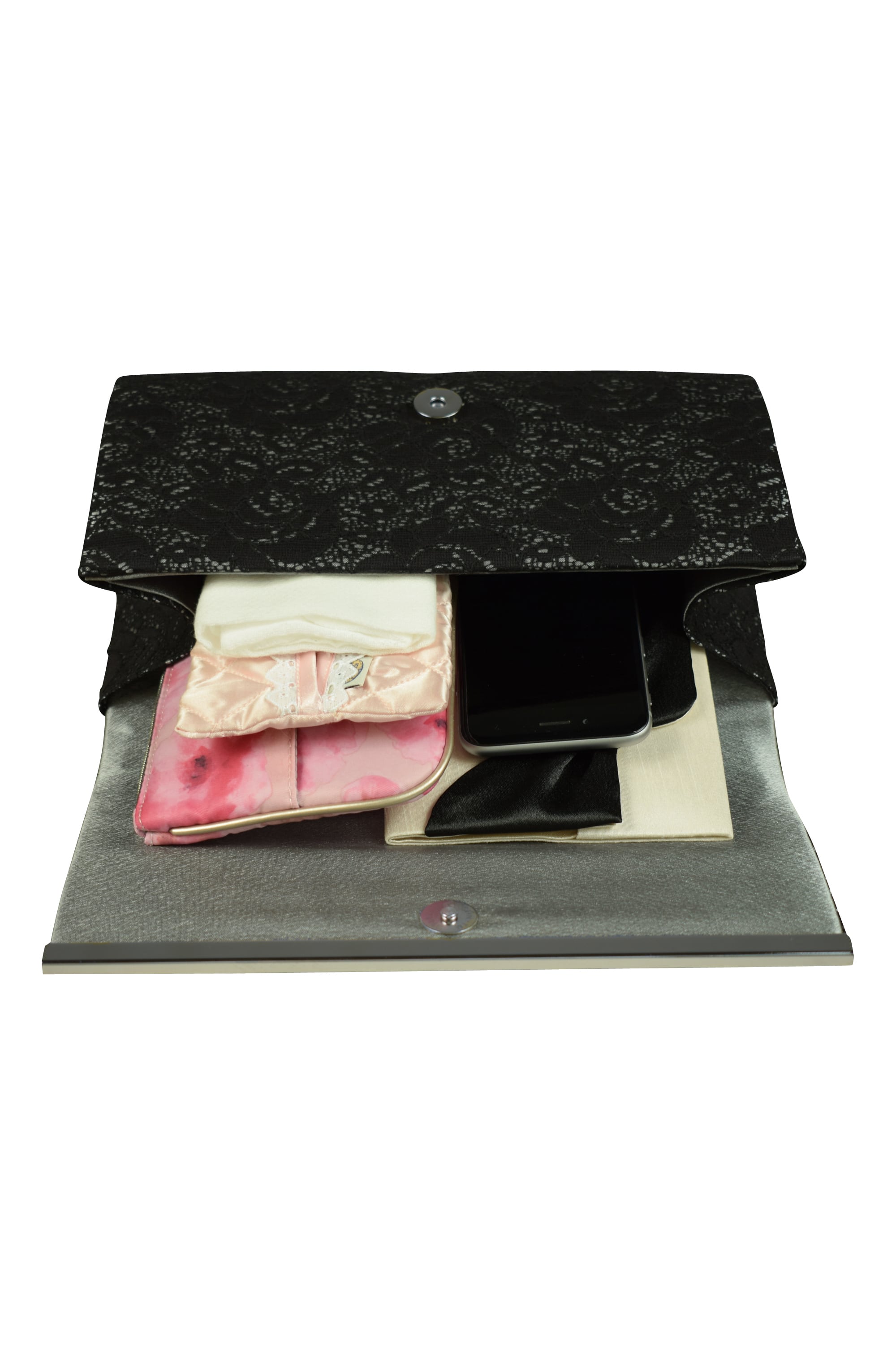 フラワーレースブラックバッグ